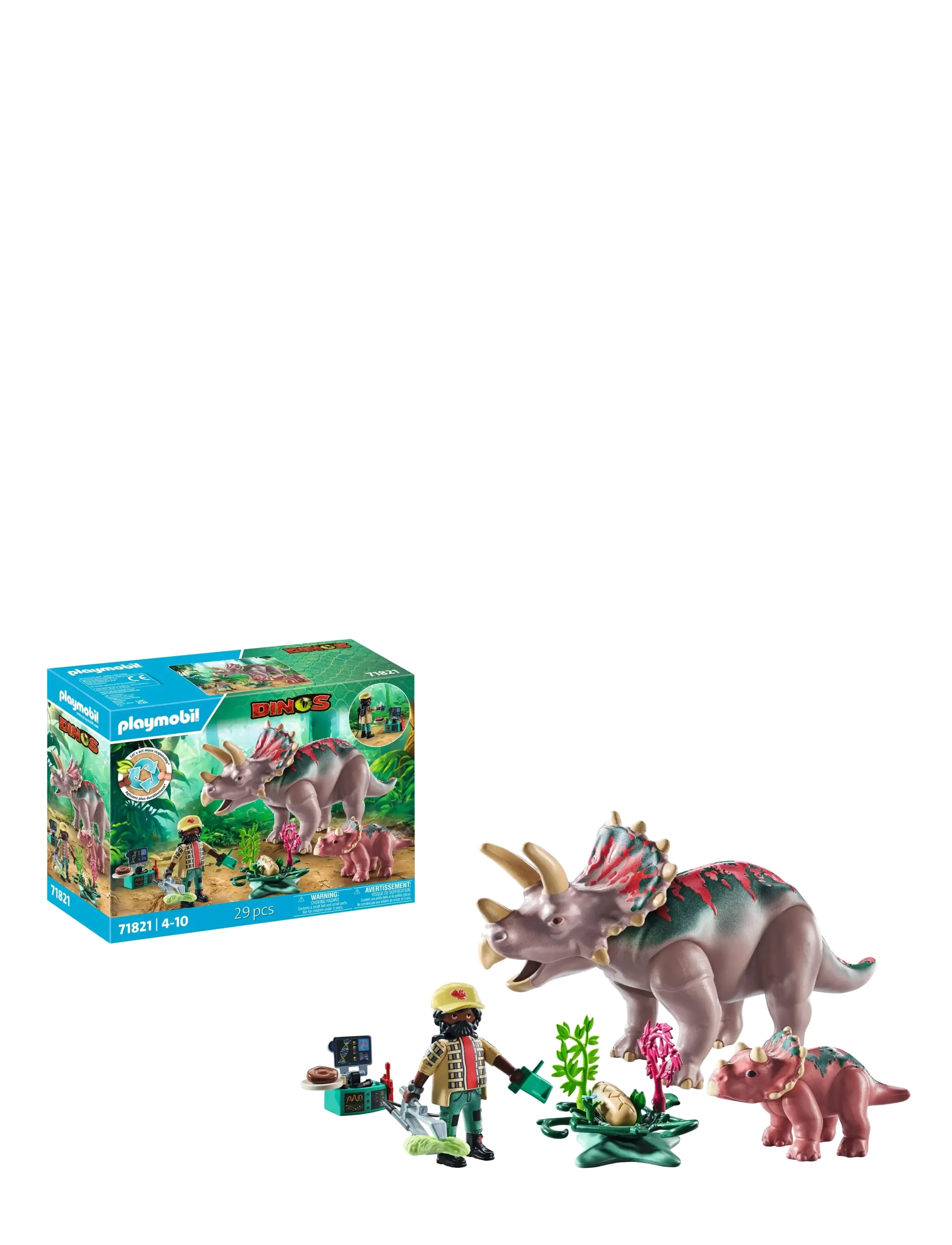 PLAYMOBIL Triceratops Family, One Size, Green, Playmobil Legetøj > Playmobil Dino Rise, Børn