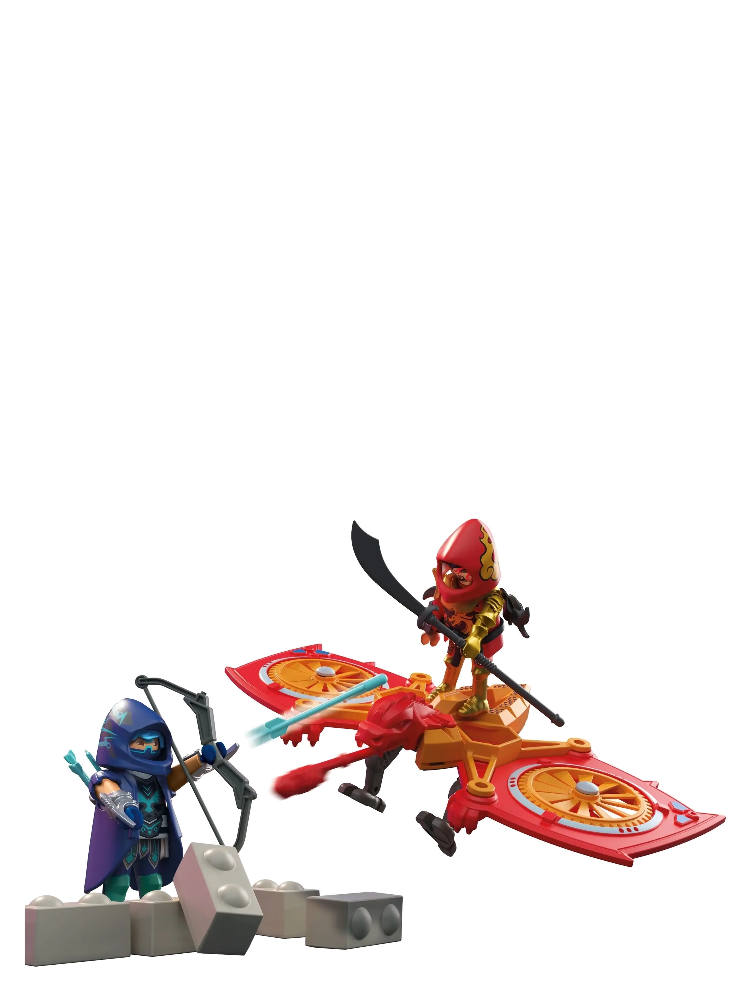 PLAYMOBIL Hero Drone Fight With Evil Nin, Action Figures, Rød, Str: ONE SIZE