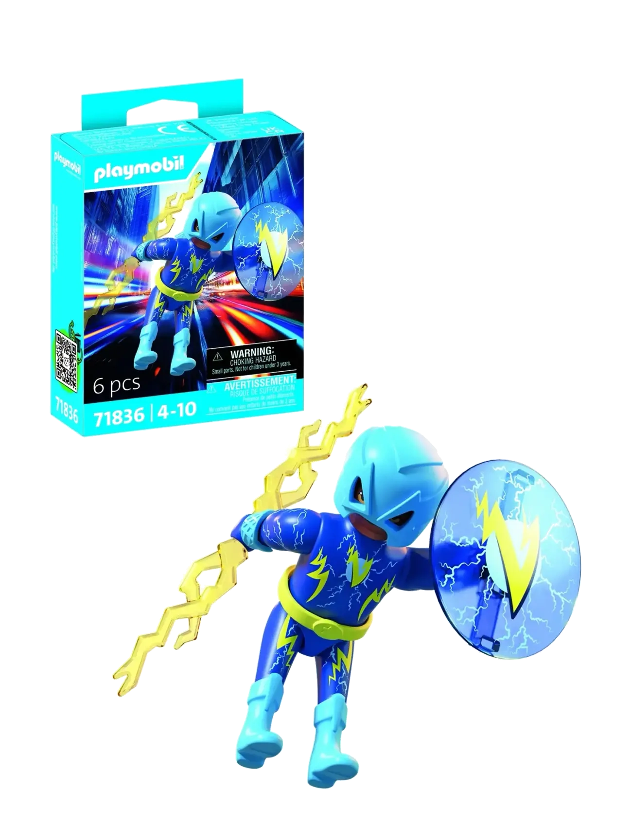 PLAYMOBIL Lightning Super Hero, Børn, Action Figures, Blå, Str: ONE SIZE