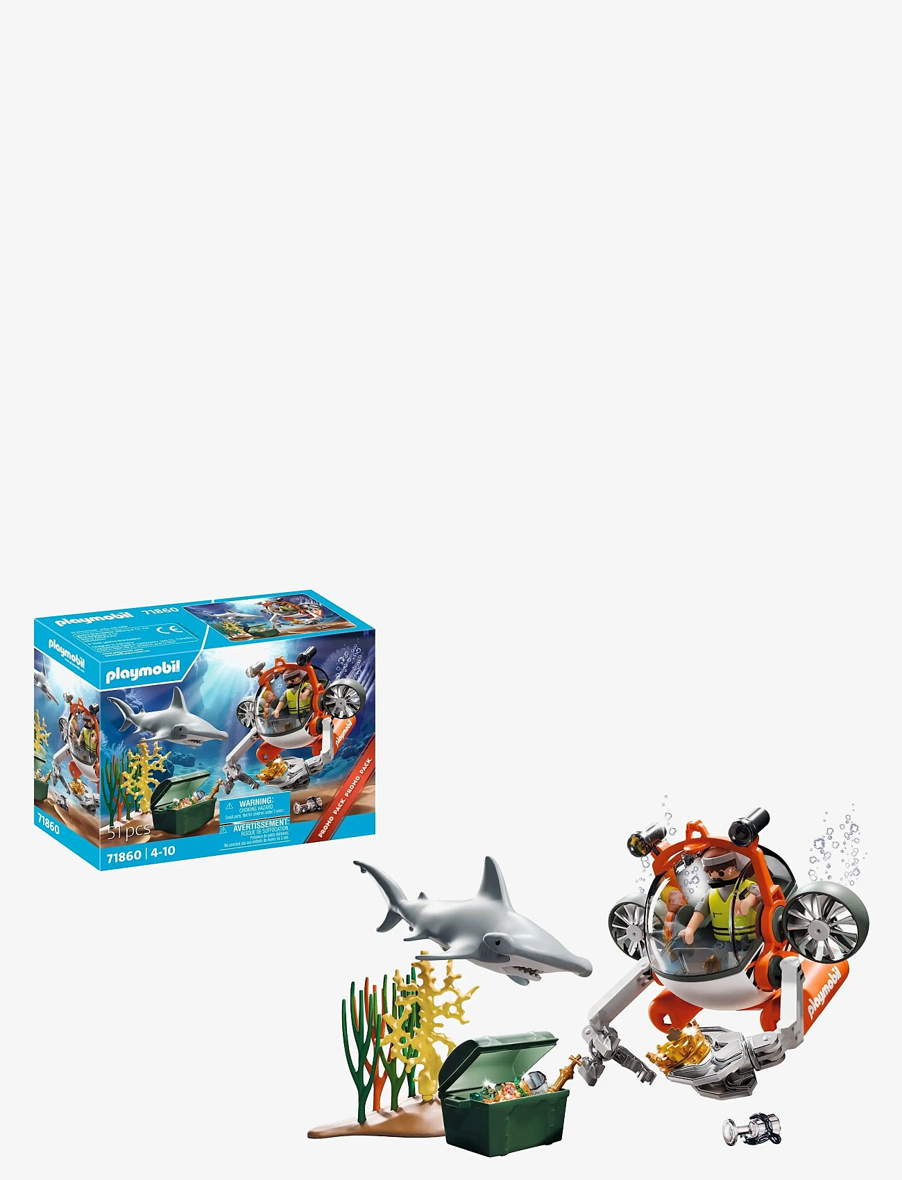 PLAYMOBIL - Treasure Hunt with Submarine - playmobil action heroes - multicolored - 0