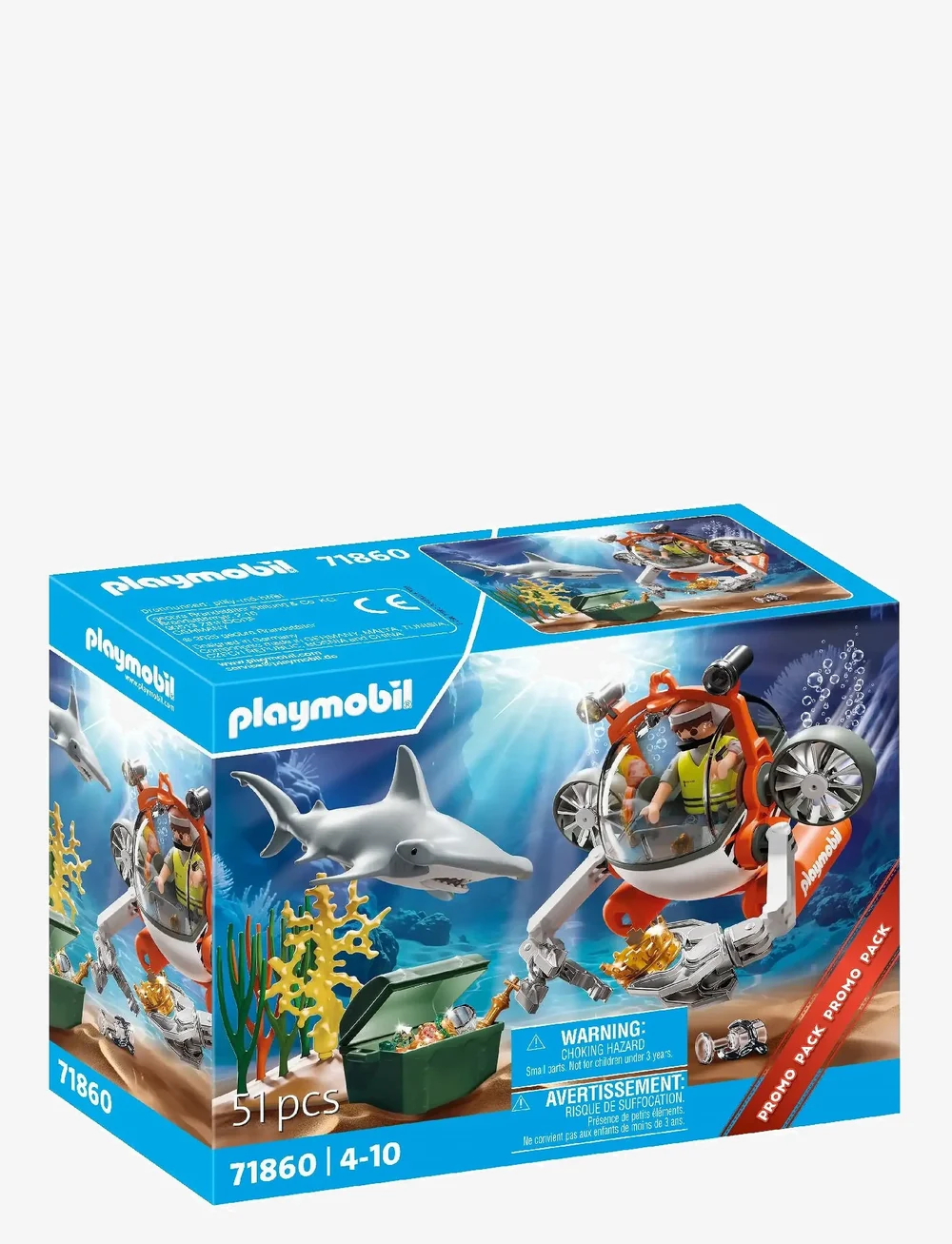 PLAYMOBIL - Treasure Hunt with Submarine - playmobil action heroes - multicolored - 0