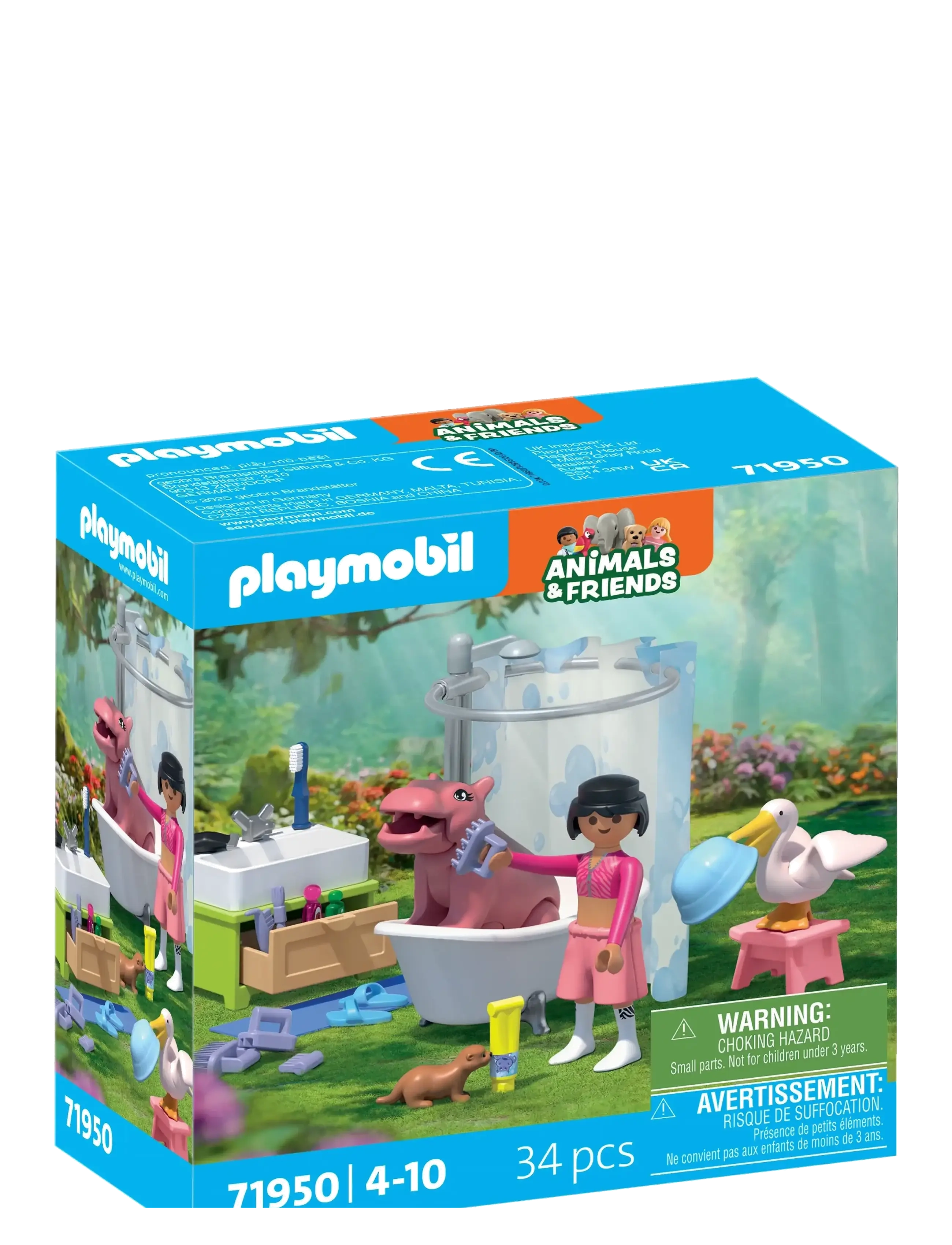 PLAYMOBIL Animal Bathing Fun, One Size, Multi/patterned, Playmobil Legetøj > Playmobil Animals & Friends, Børn