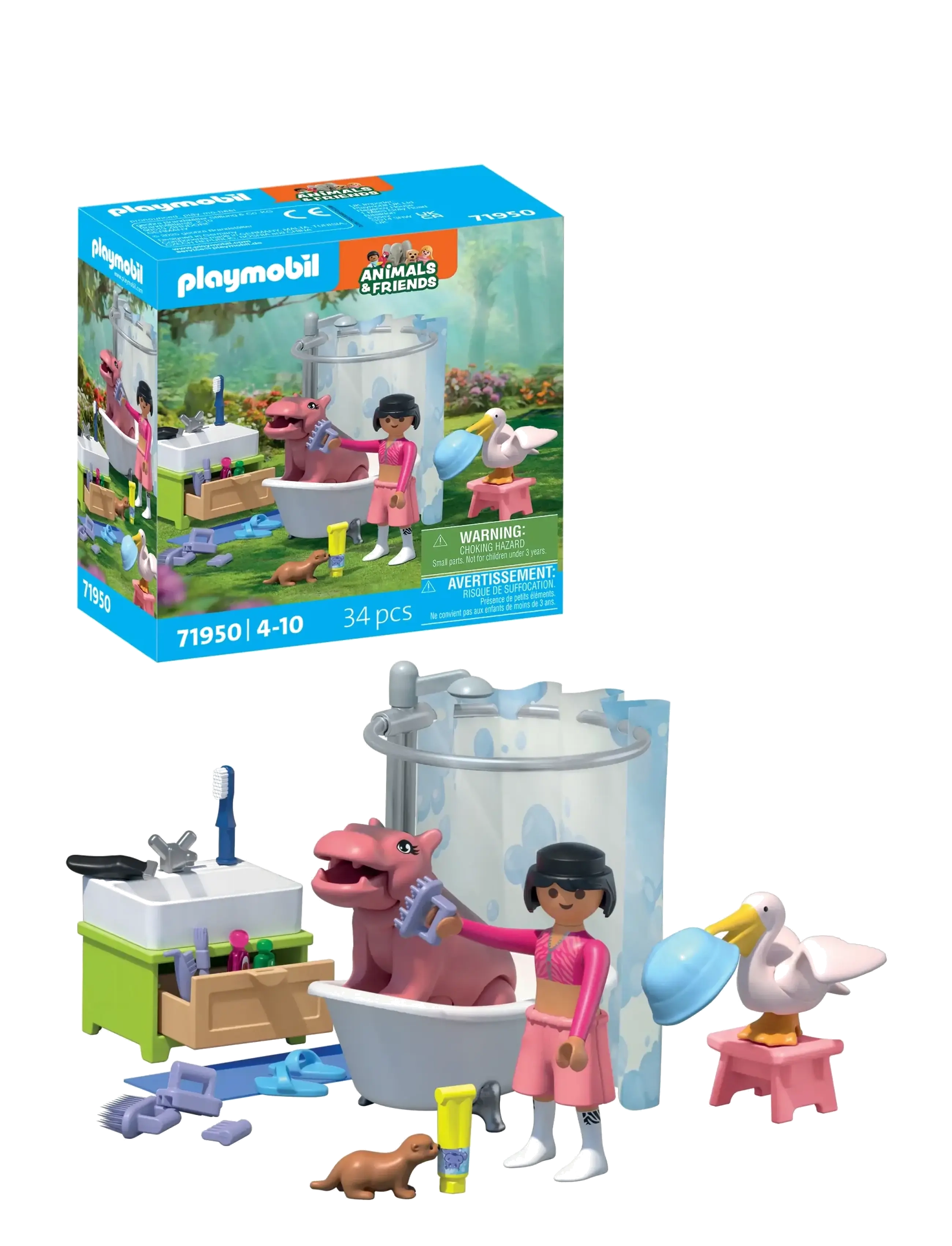 PLAYMOBIL Animal Bathing Fun, Kinder,,,Mehrfarbig/gemustert Gr.ONE SIZE