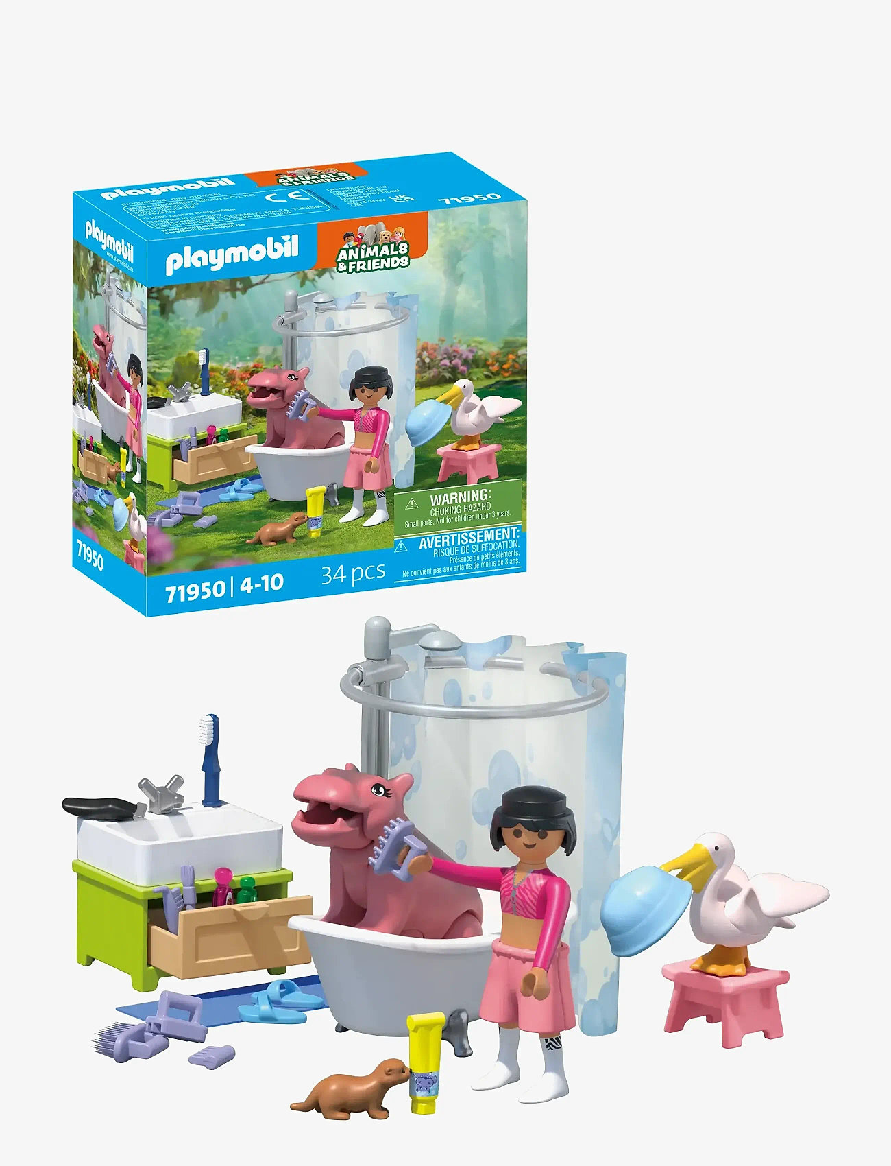 PLAYMOBIL - Animal bathing fun - playmobil animals & friends - multicolored - 1
