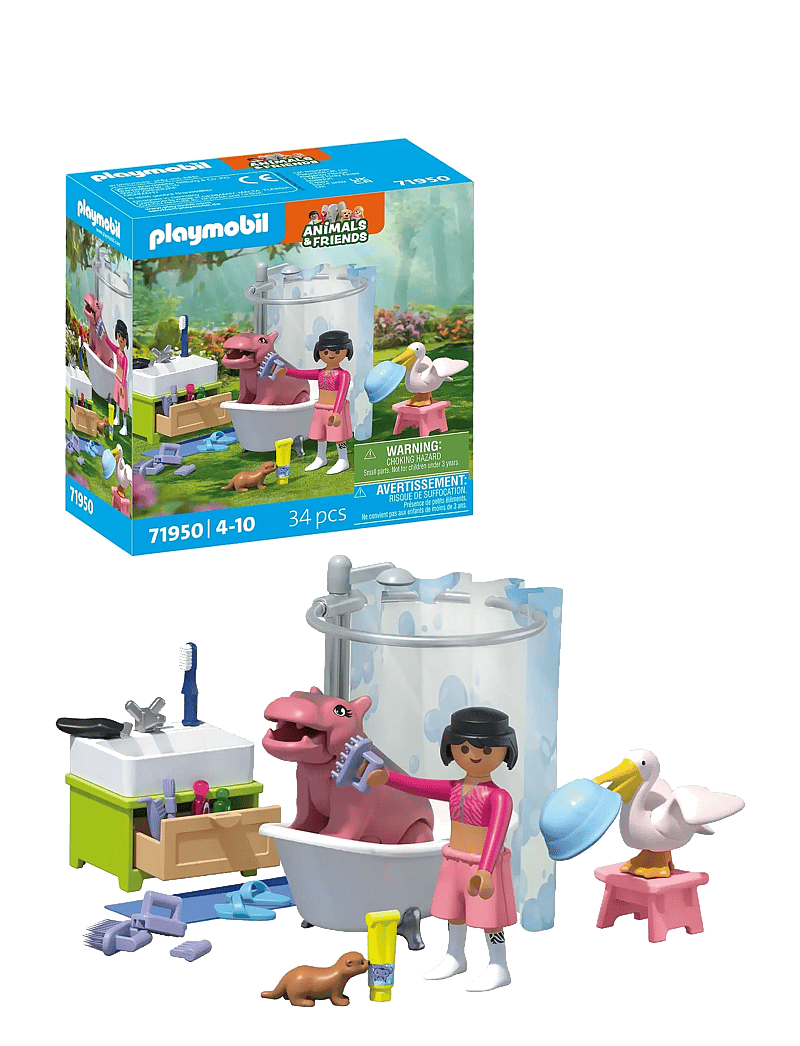 PLAYMOBIL - Animal bathing fun - playmobil animals & friends - multicolored - 1