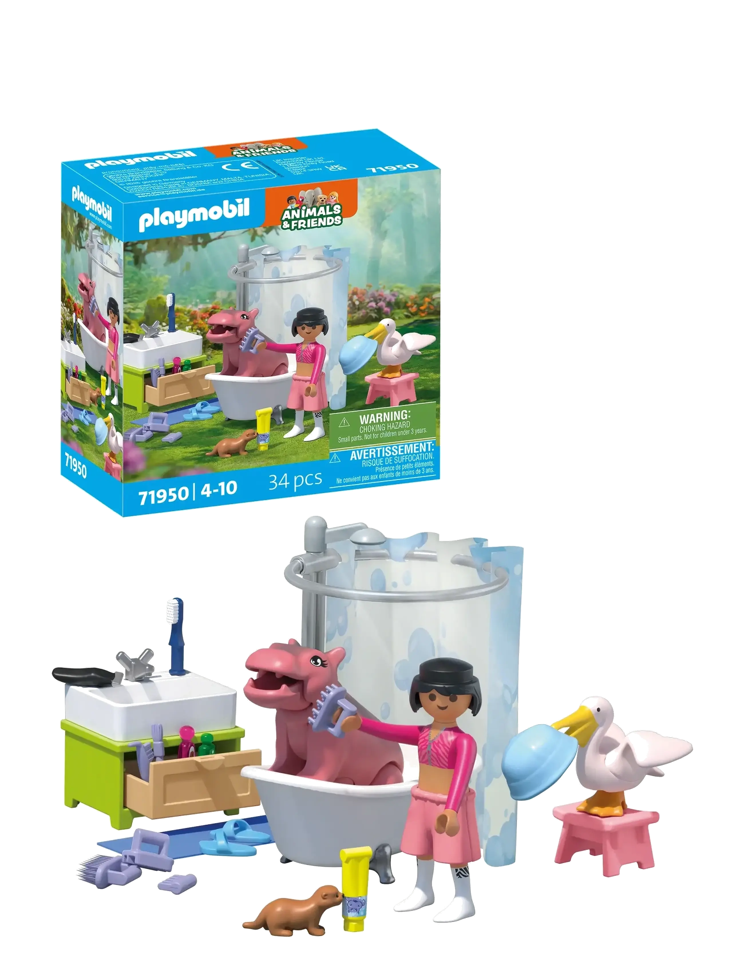 PLAYMOBIL - Animal bathing fun - playmobil animals & friends - multicolored - 1