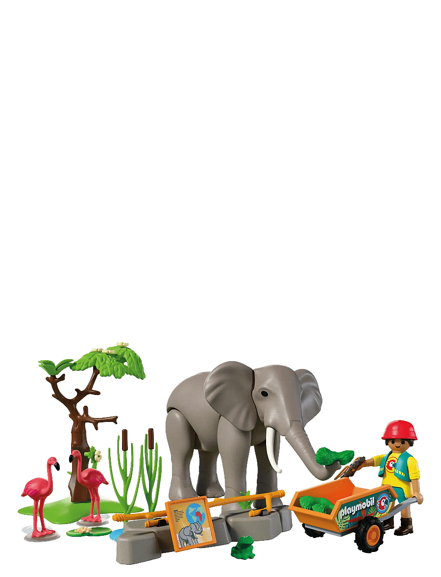 PLAYMOBIL - Elefant med dyrepasser - playmobil animals & friends - multicolored - 2