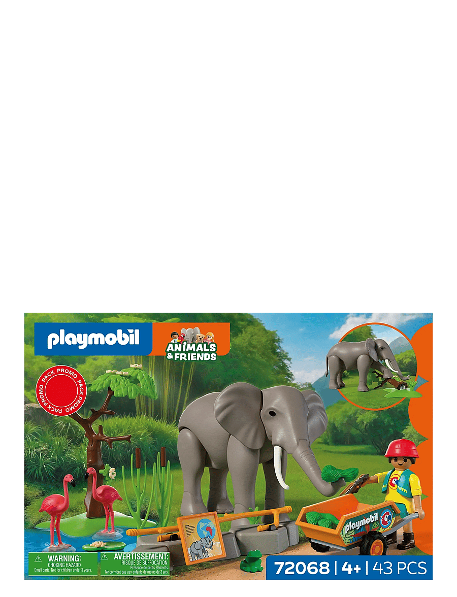 PLAYMOBIL - Elefant med dyrepasser - playmobil animals & friends - multicolored - 3