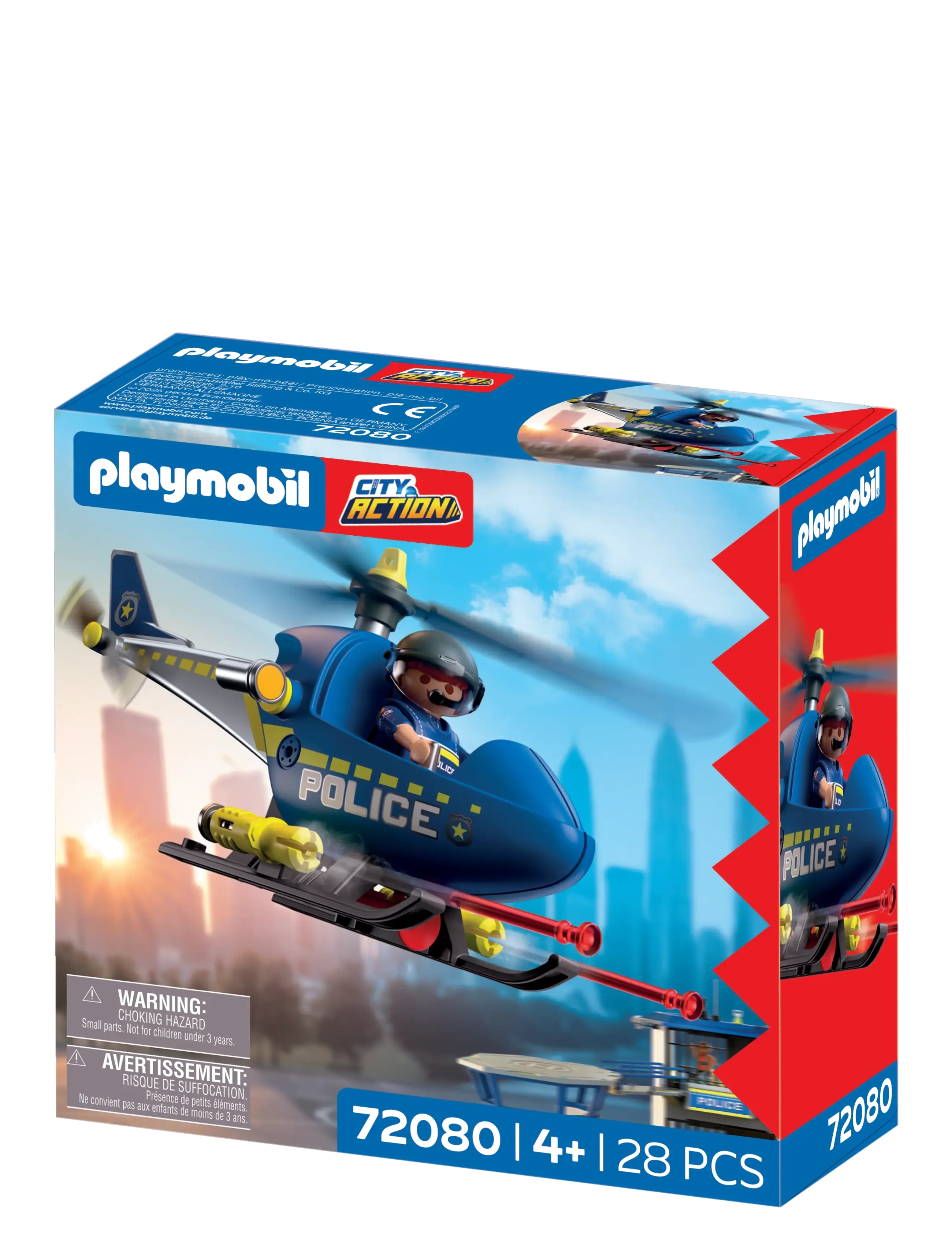 PLAYMOBIL Politihelikopter, Børn, Playmobil City Action, Multi/mønstret, Str: ONE SIZE