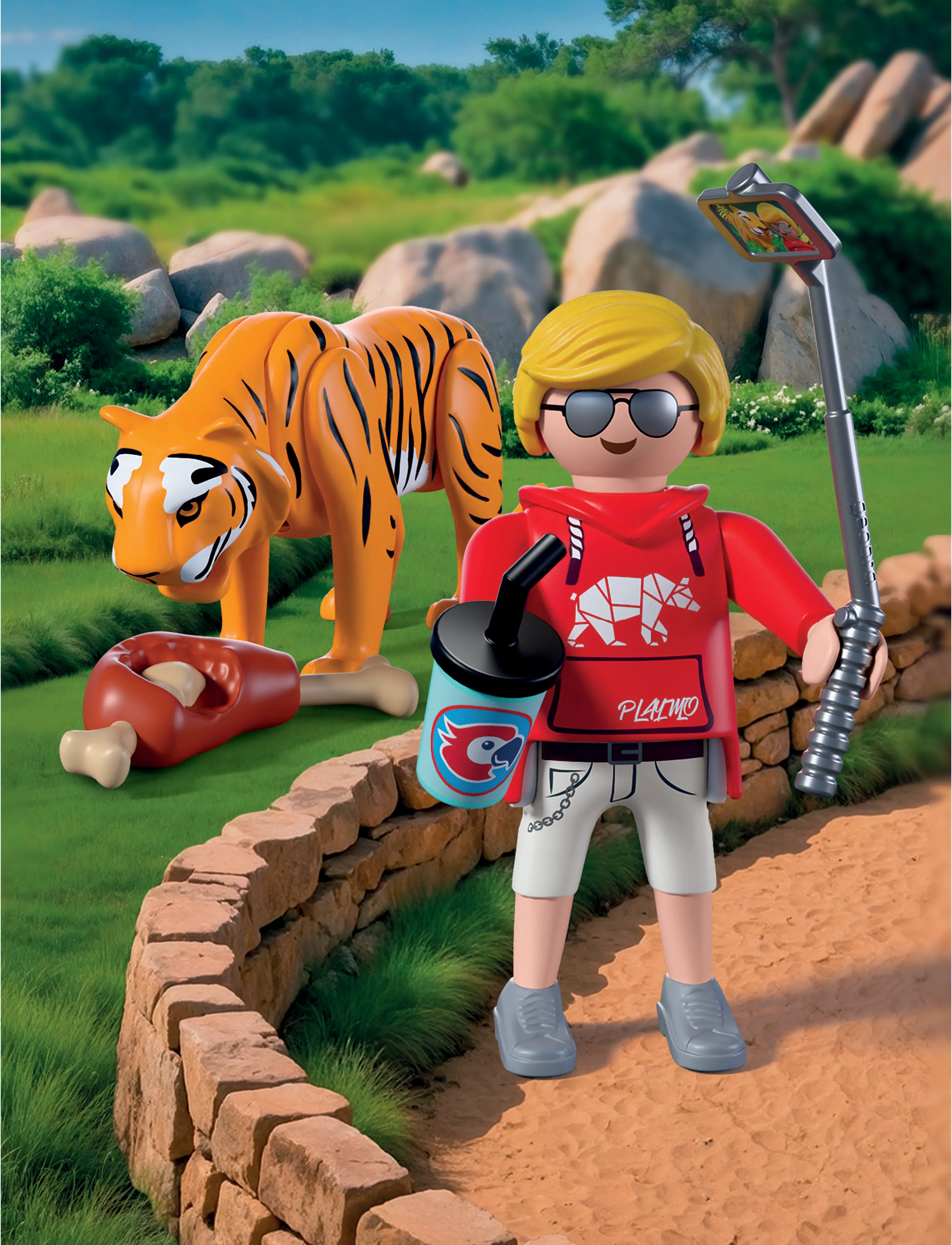 PLAYMOBIL - Zoo: Tiger and Visitor - multicolored - 0
