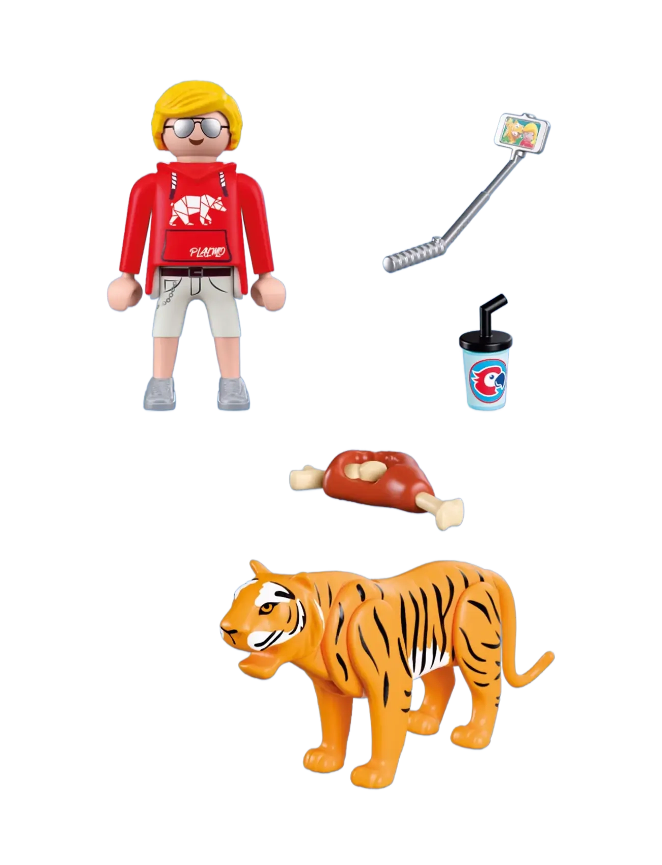 PLAYMOBIL - Zoo: Tiger and Visitor - multicolored - 3