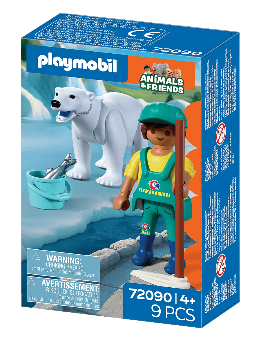 PLAYMOBIL - Dyrepark: Isbjørn og dyrepasser - playmobil animals & friends - multicolored - 0