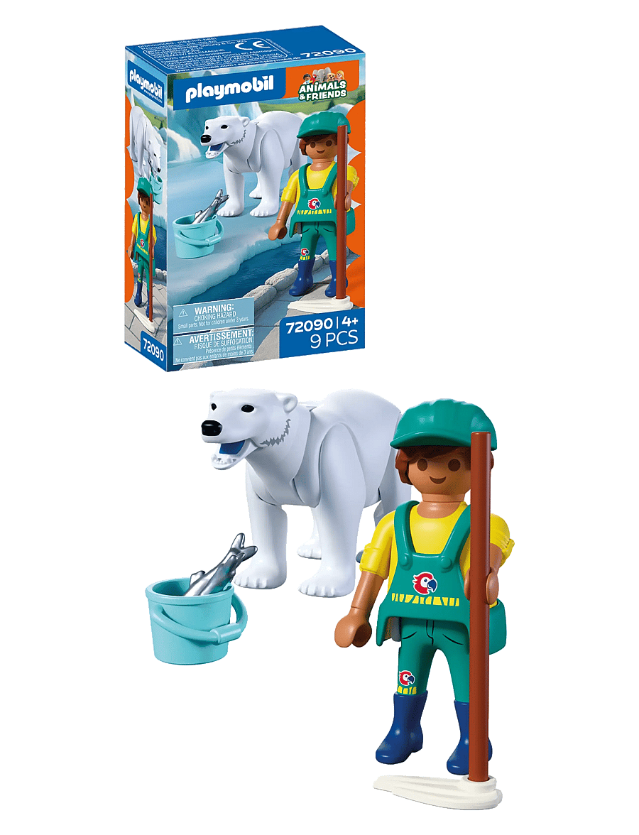 PLAYMOBIL - Dyrepark: Isbjørn og dyrepasser - playmobil animals & friends - multicolored - 1