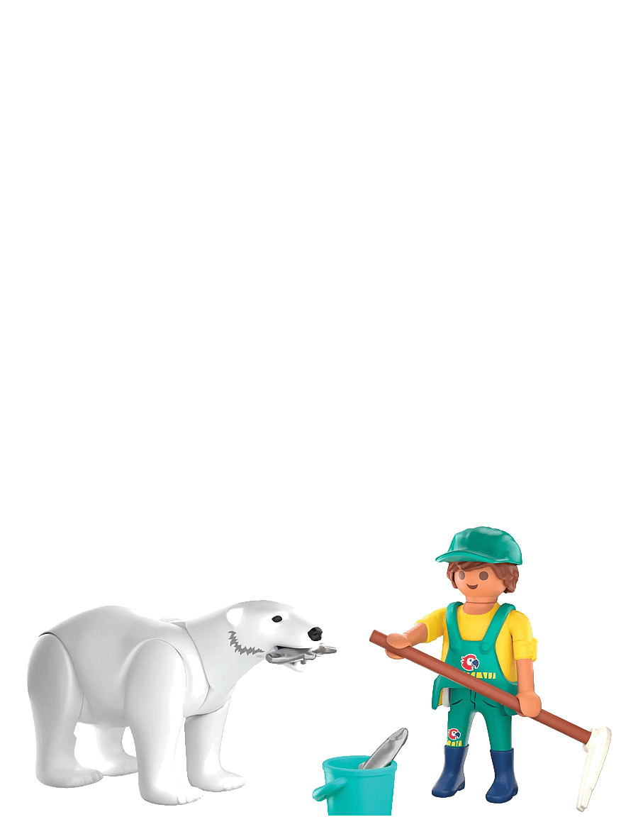 PLAYMOBIL - Dyrepark: Isbjørn og dyrepasser - playmobil animals & friends - multicolored - 3
