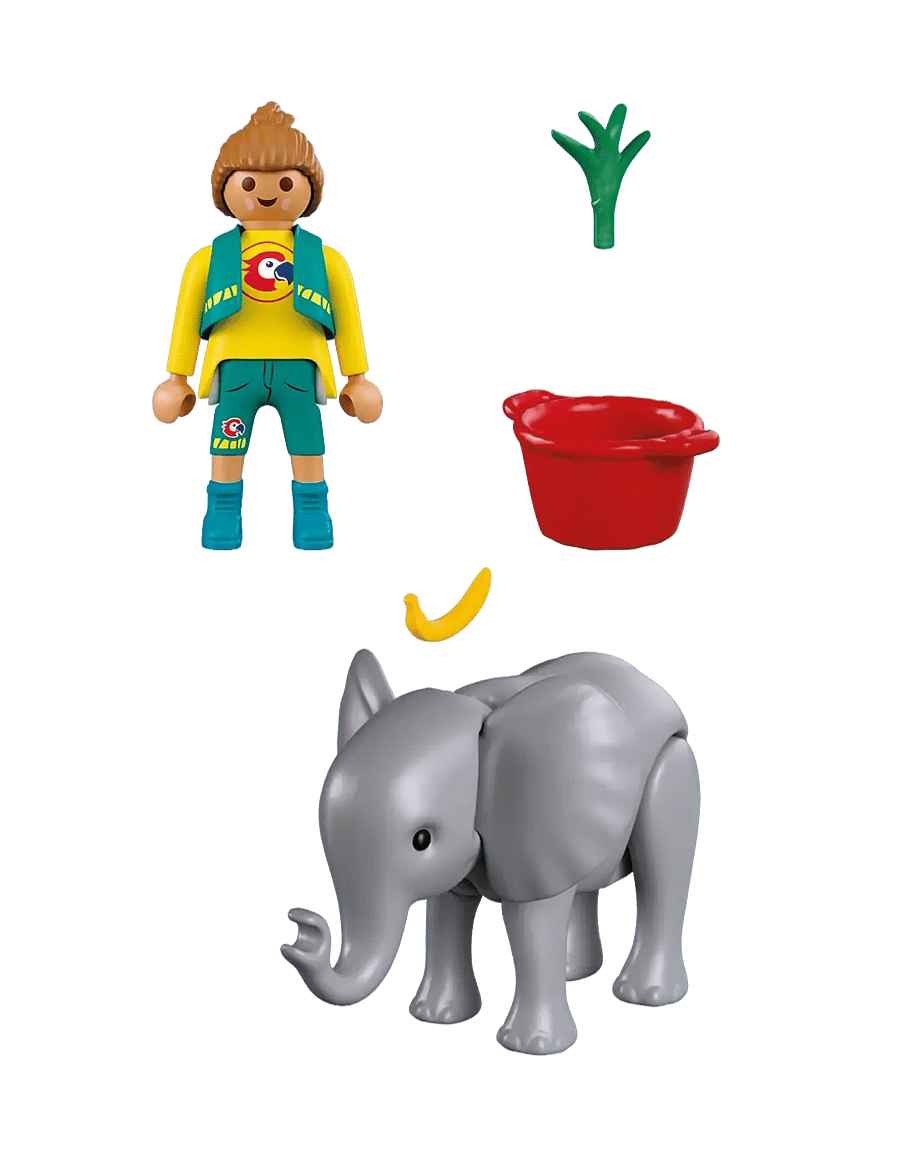 PLAYMOBIL - Zoo: Baby Elephant and Zookeeper - multicolored - 2