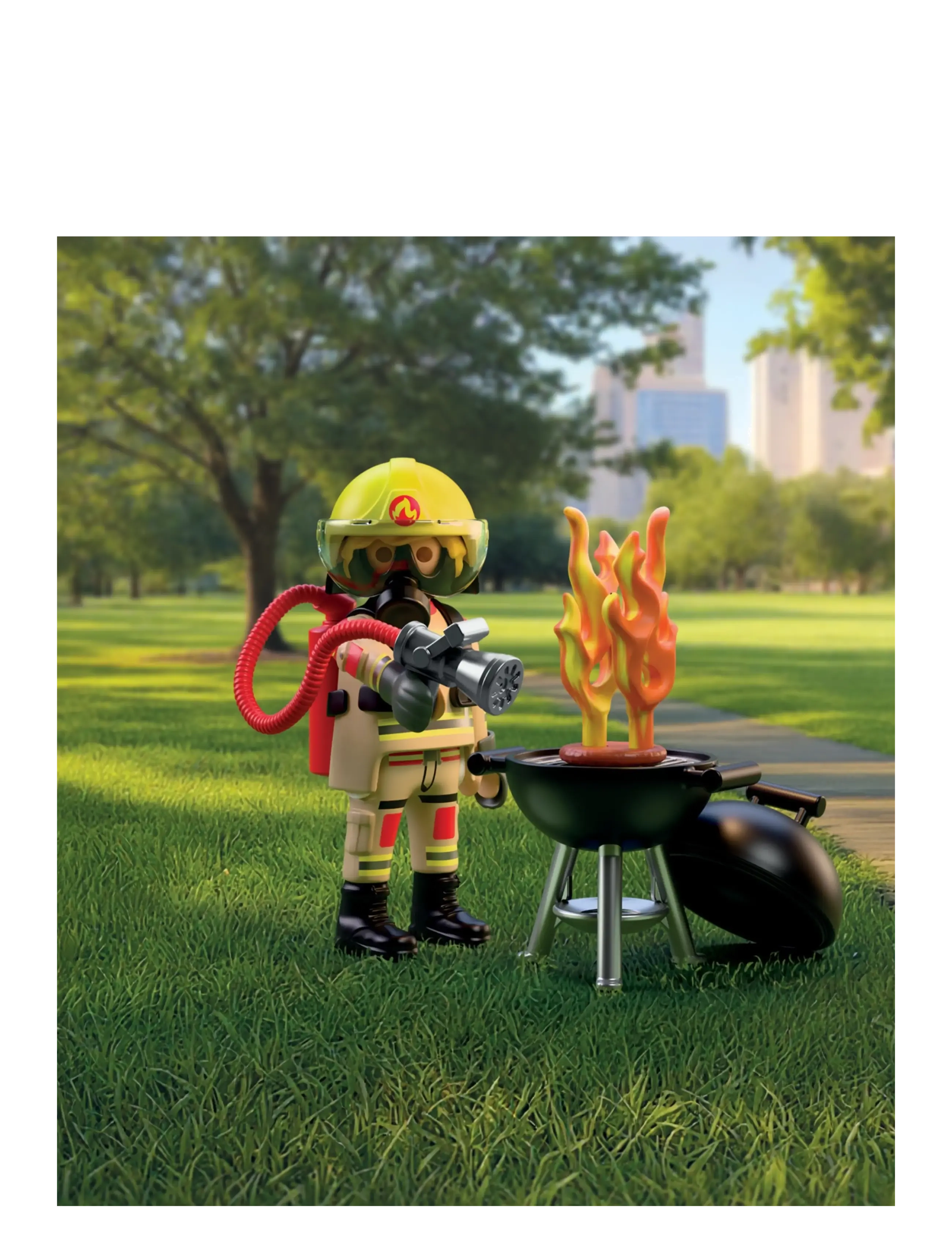 PLAYMOBIL - Firefighter with Make-Believe Fire - multicolored - 0