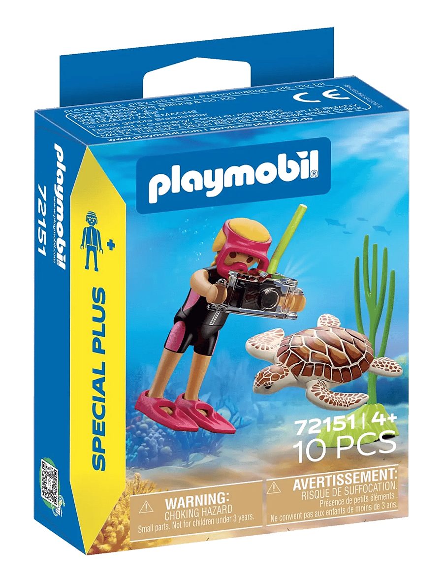 PLAYMOBIL - Kvinnelig dykker med skilpadde - playmobil special plus - multicolored - 0