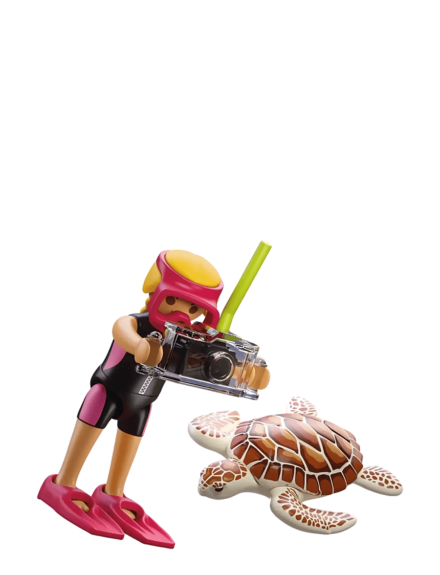 PLAYMOBIL - Kvinnelig dykker med skilpadde - playmobil special plus - multicolored - 1
