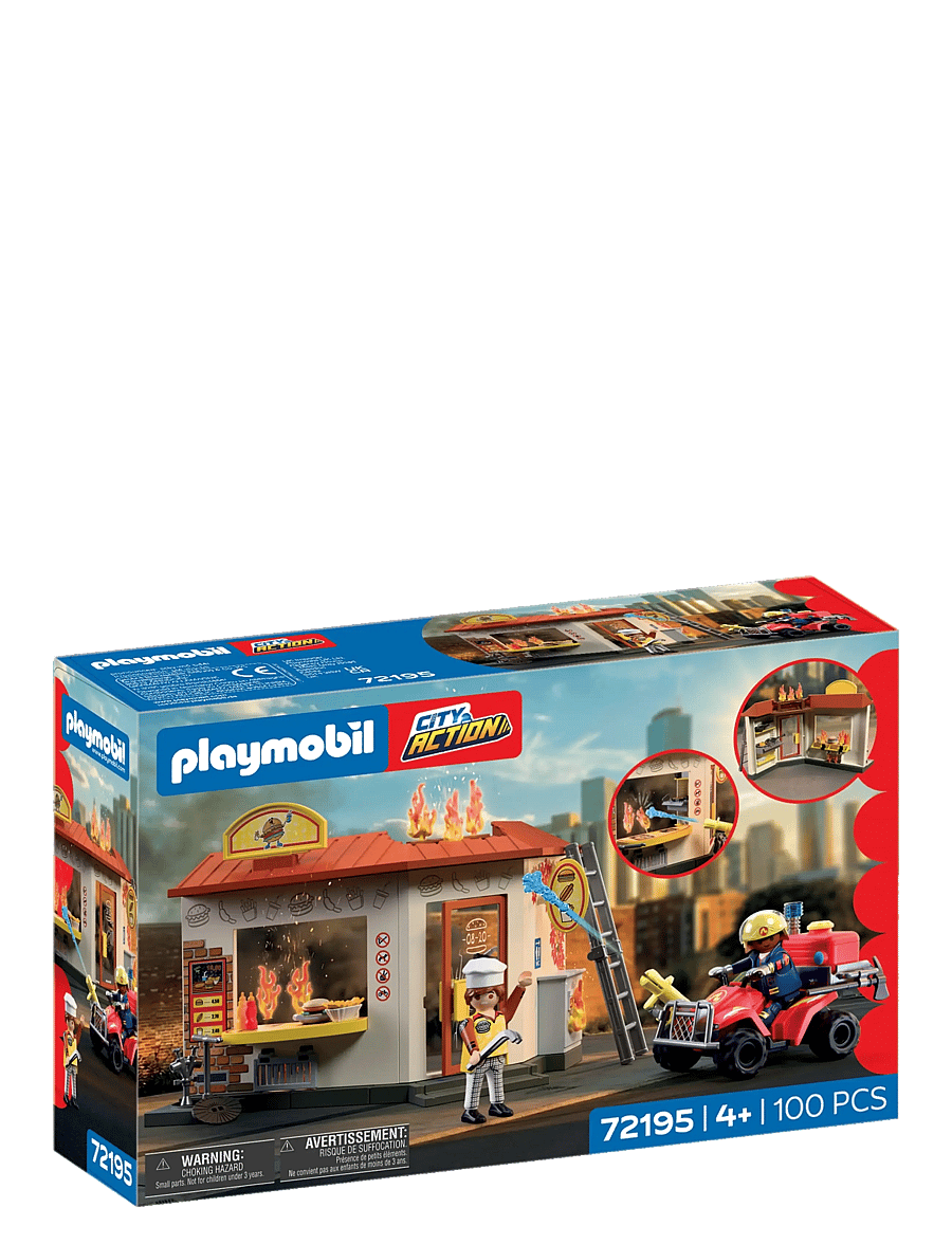PLAYMOBIL - Fire Quad with Burger Shop - multicolored - 1