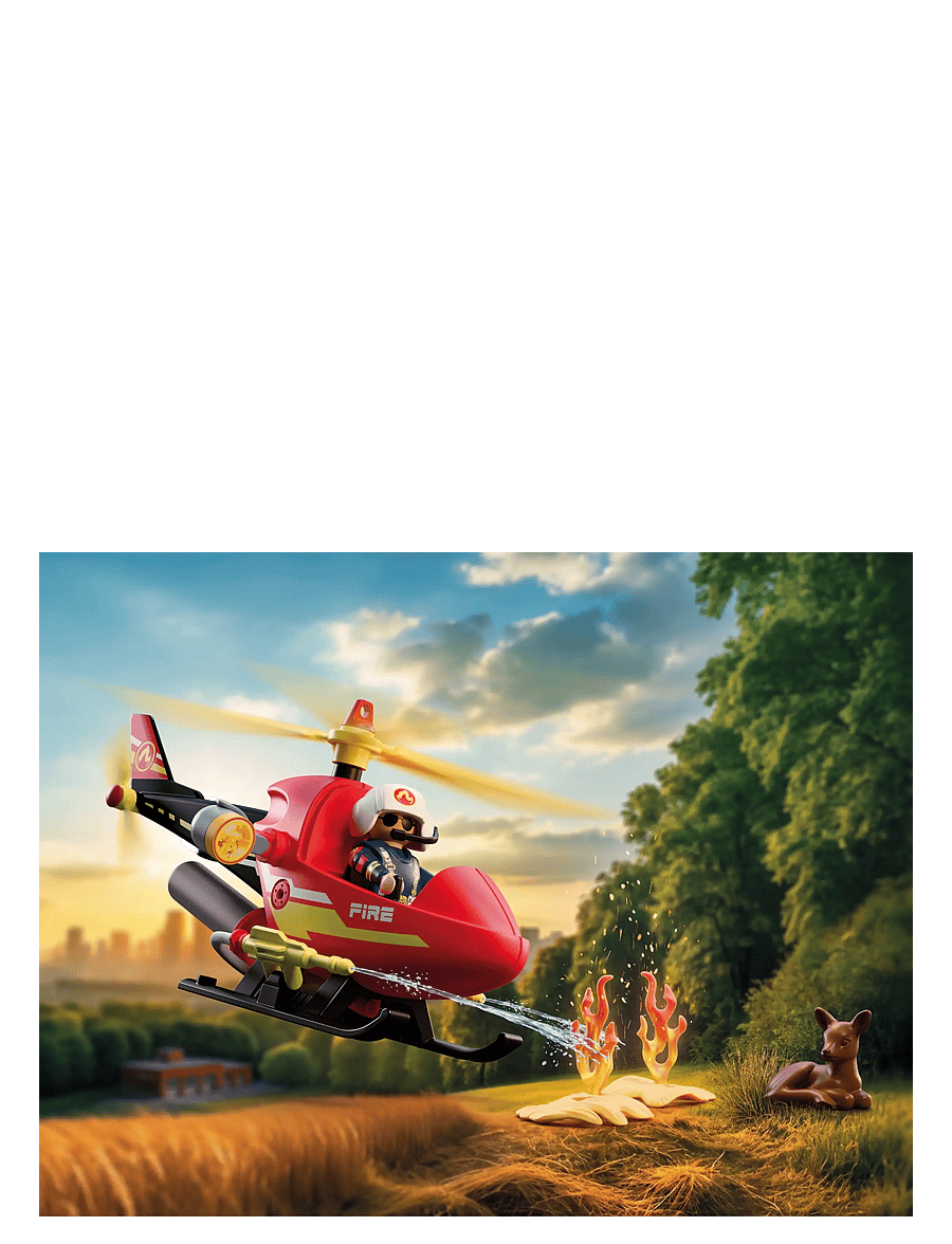 PLAYMOBIL - Firefighting Helicopter - multicolored - 0