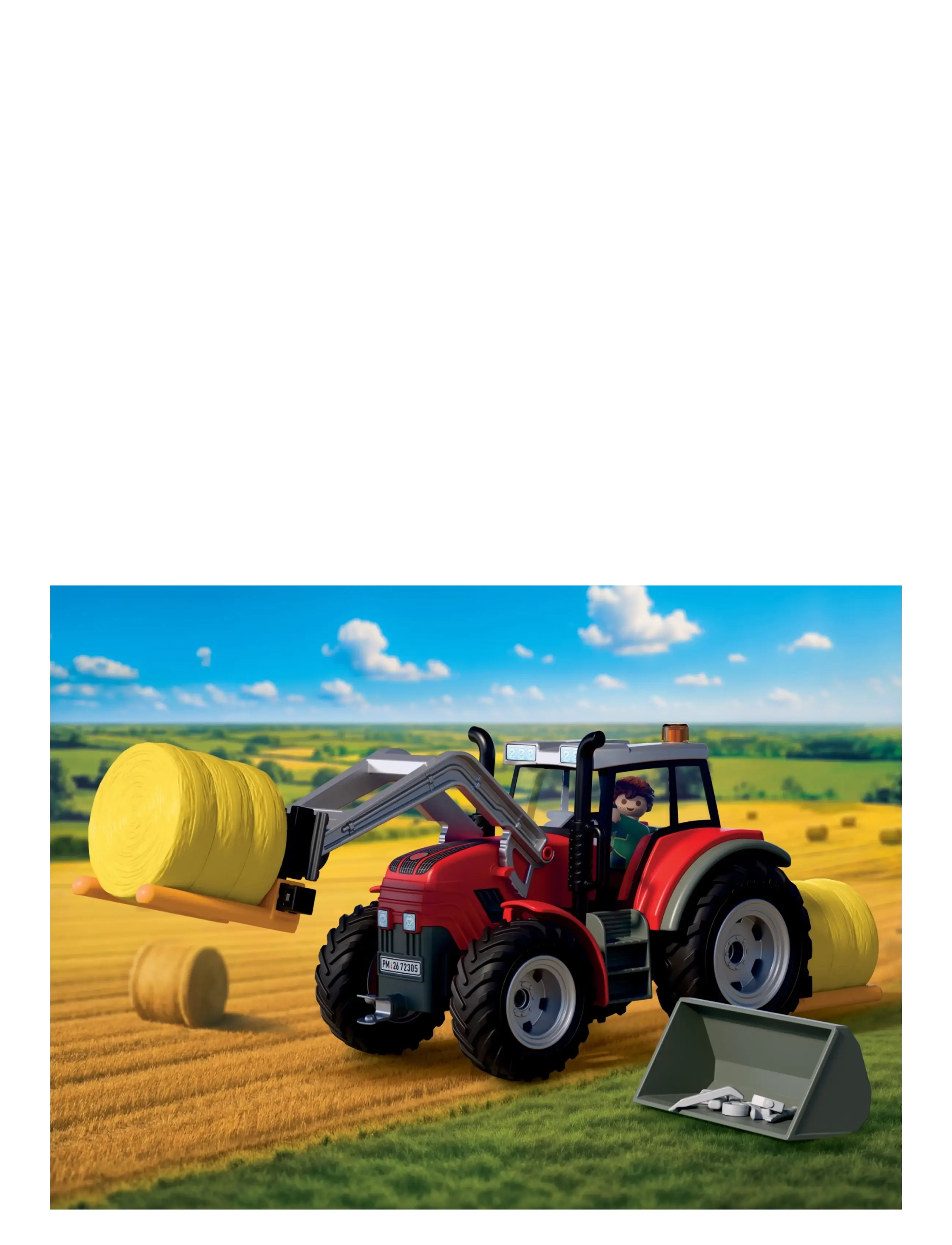 PLAYMOBIL - Large Tractor with Hay Bales - multicolored - 4