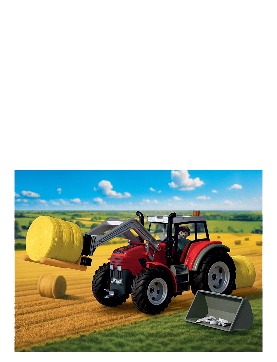 PLAYMOBIL - Large Tractor with Hay Bales - multicolored - 4