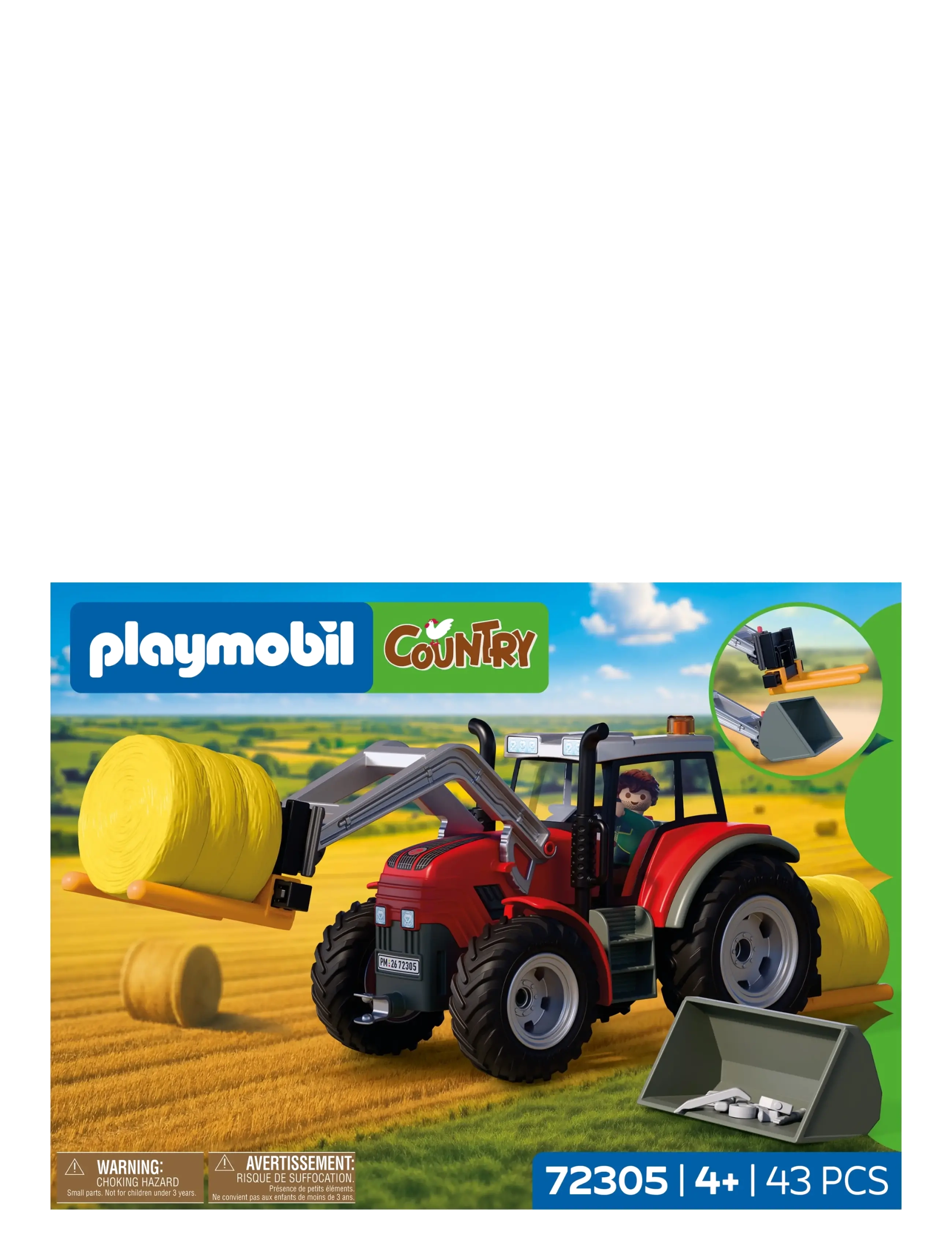 PLAYMOBIL - Large Tractor with Hay Bales - multicolored - 2