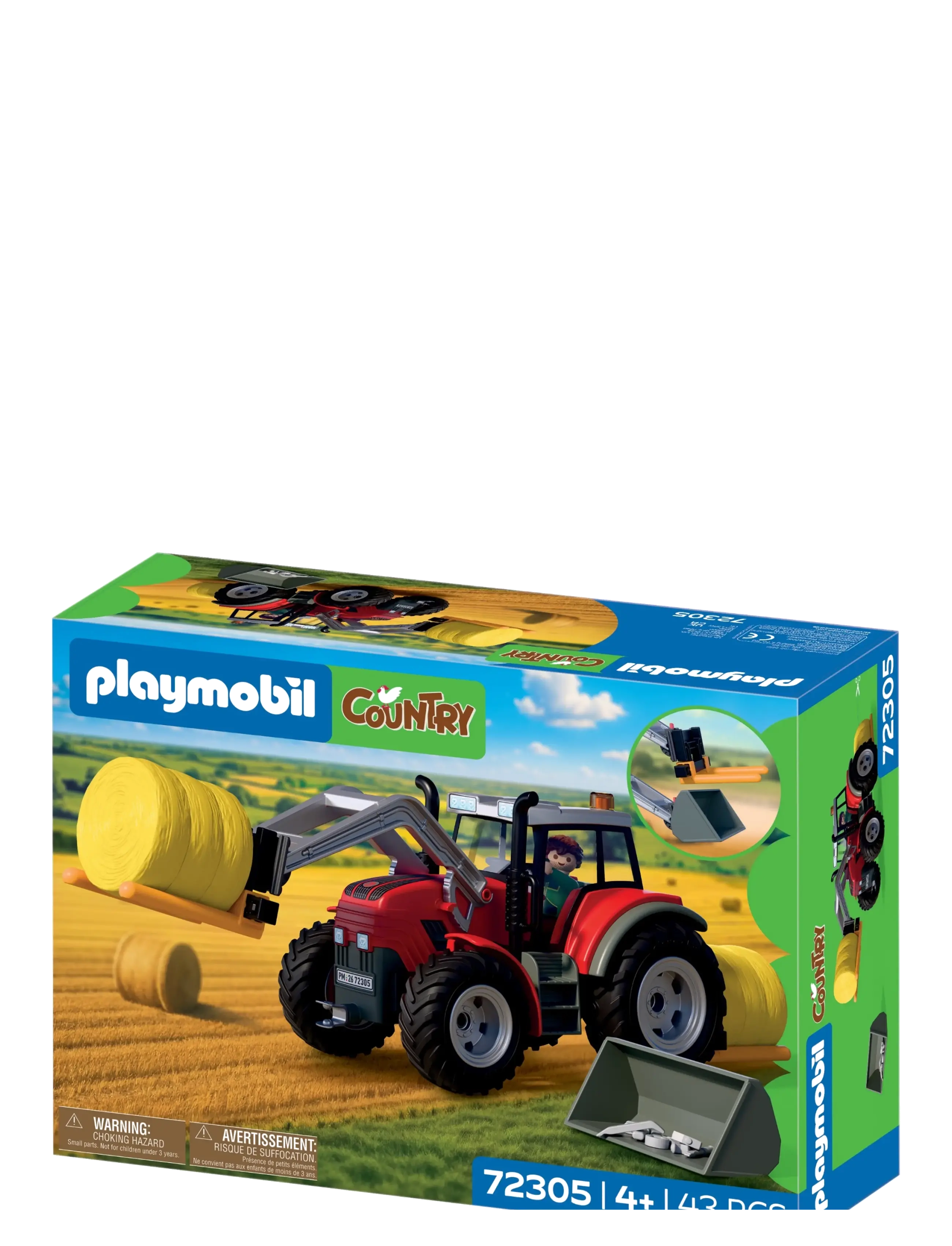 PLAYMOBIL - Large Tractor with Hay Bales - multicolored - 3