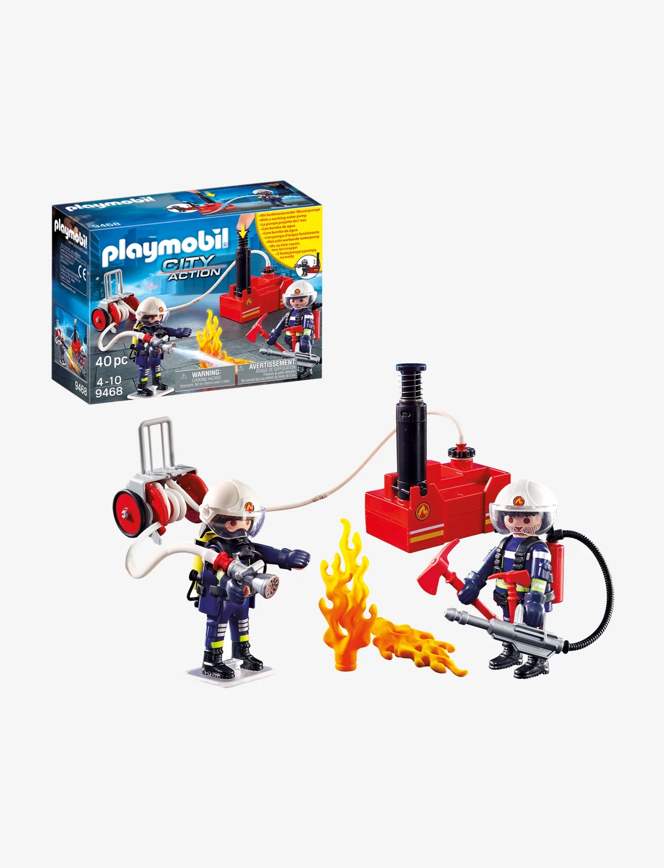 PLAYMOBIL - PLAYMOBIL City Action Firefighters with Water Pump - 9468 - playmobil city action - multicolored - 0