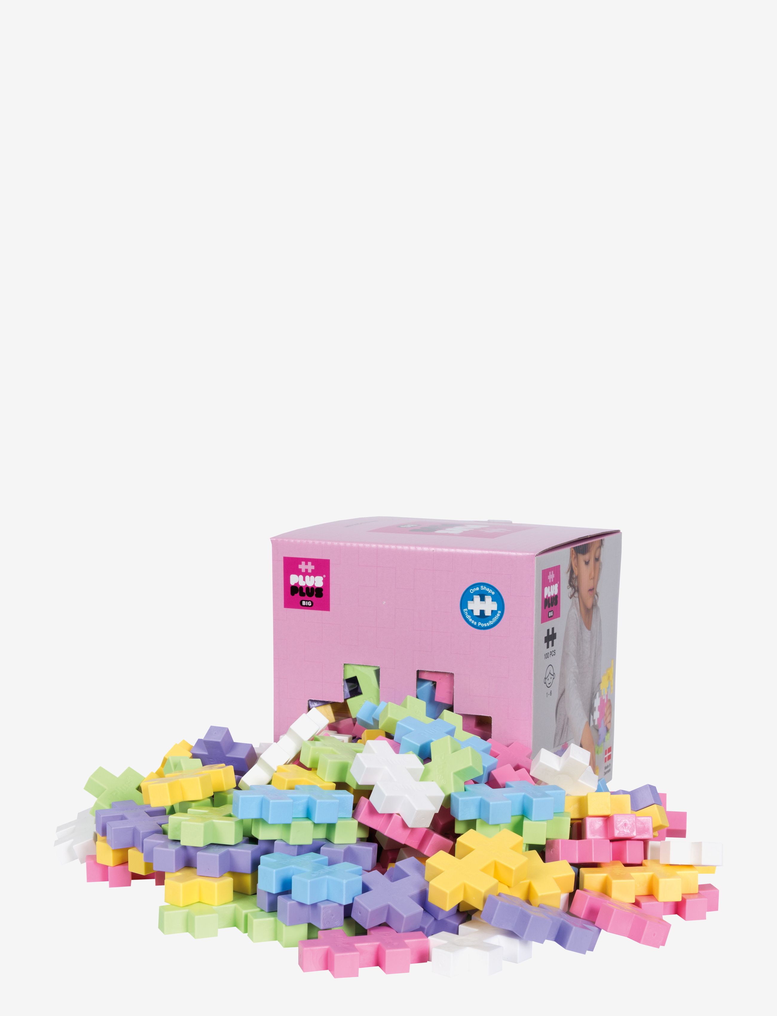 Plus-Plus - Plus-Plus BIG Pastel Mix / 100 pcs - byggsatser - mix pastel - 1