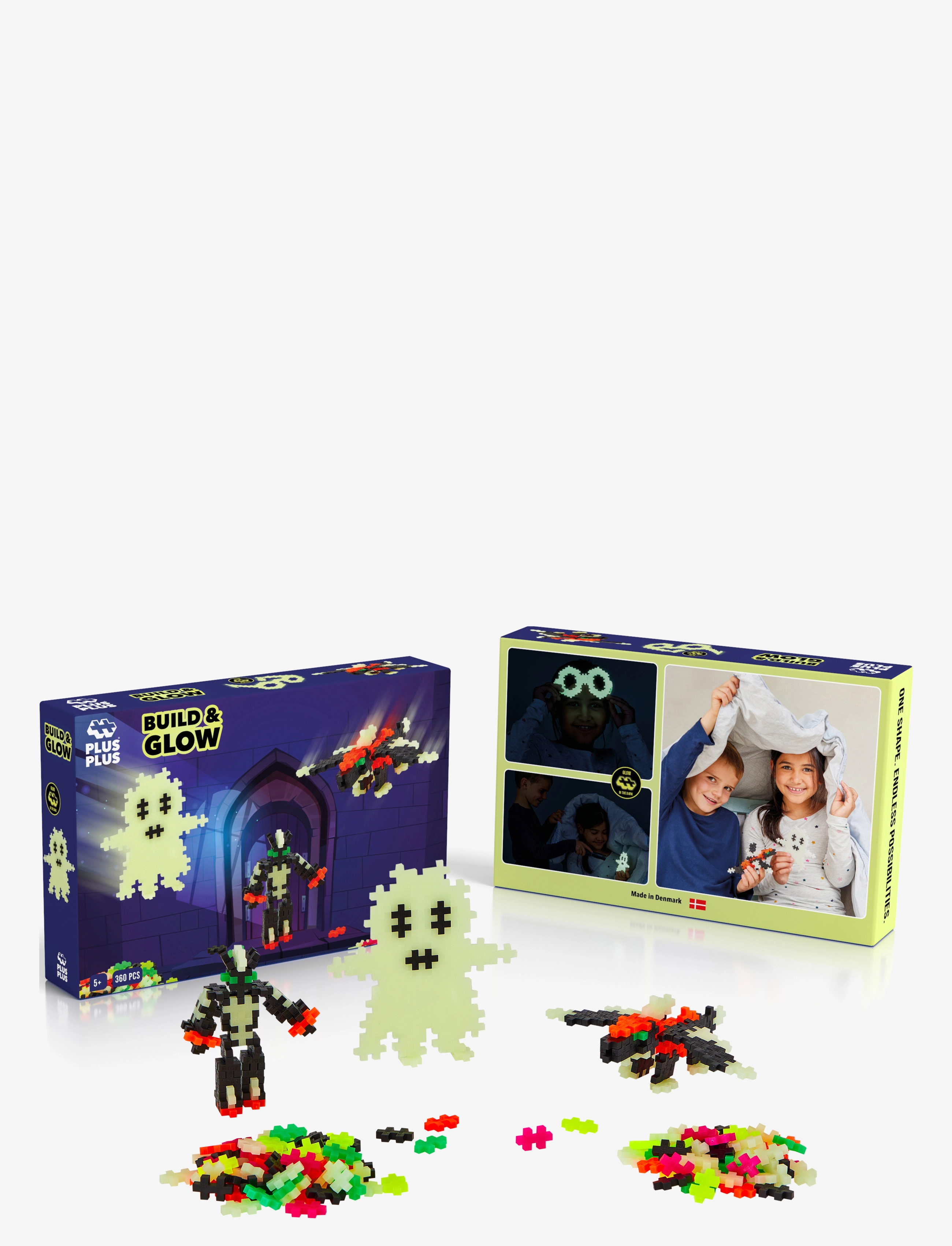 Plus-Plus - Plus-Plus Build and Glow - Glow in the Dark / 360 pcs - byggsatser - mix - 3