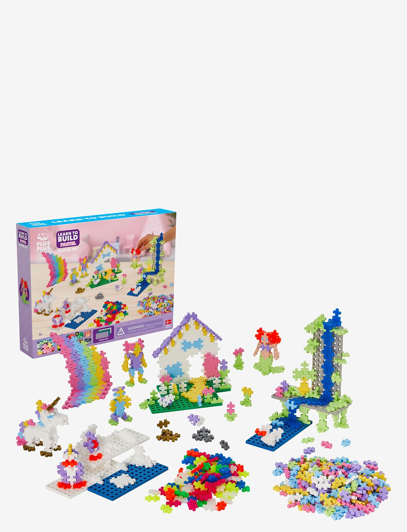 Plus-Plus - Plus-Plus Pastel Learn to build Super set - byggsatser - mix pastel - 0