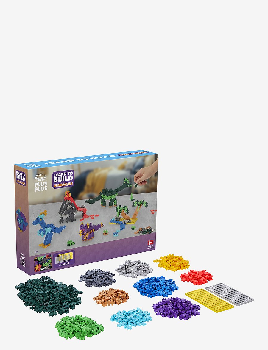 Plus-Plus - Plus-Plus Learn To Build Dinosaurs - byggsatser - mix - 1