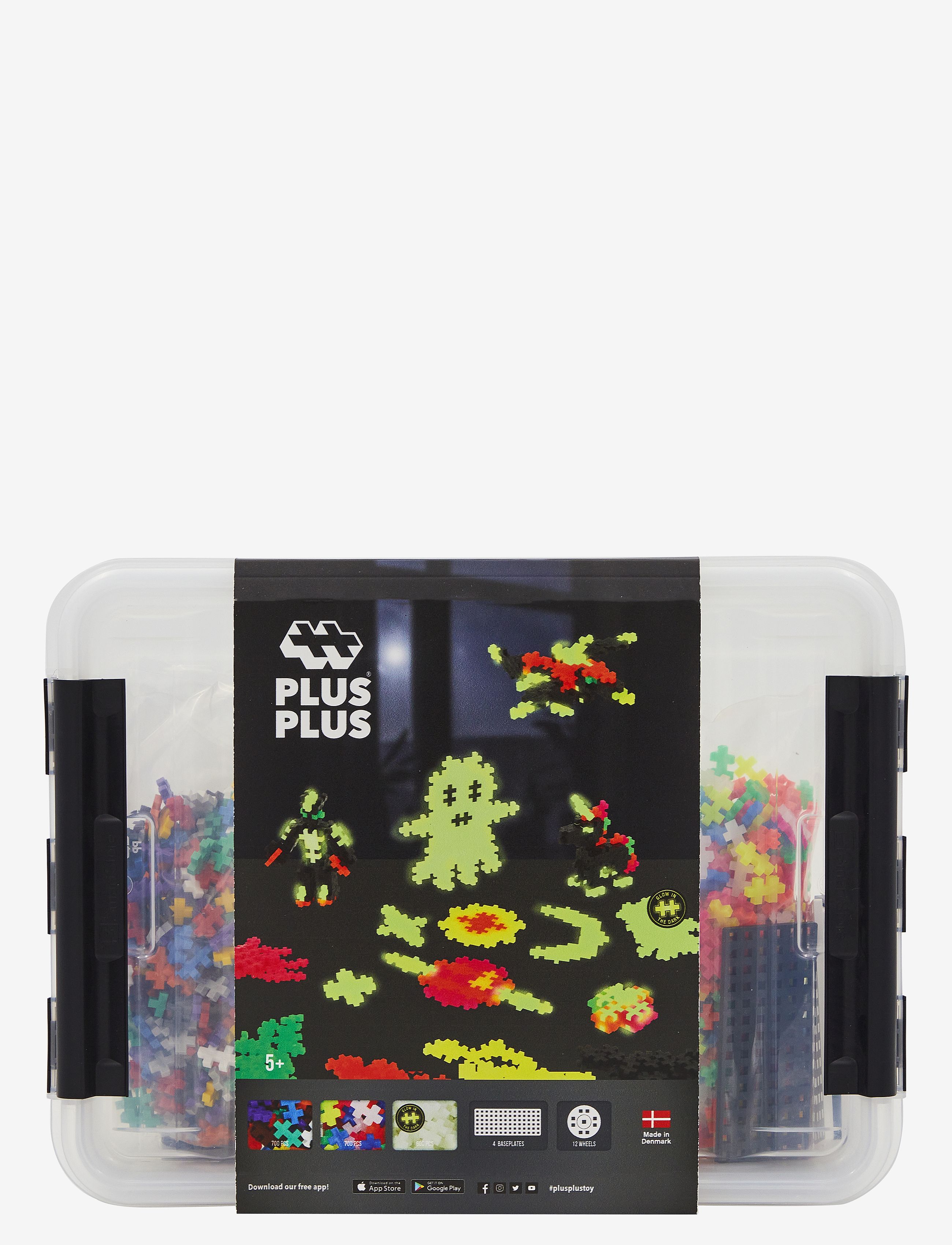 Plus-Plus - Plus-Plus Build and Glow Storage Box / 2000 pcs - byggsatser - mix - 2
