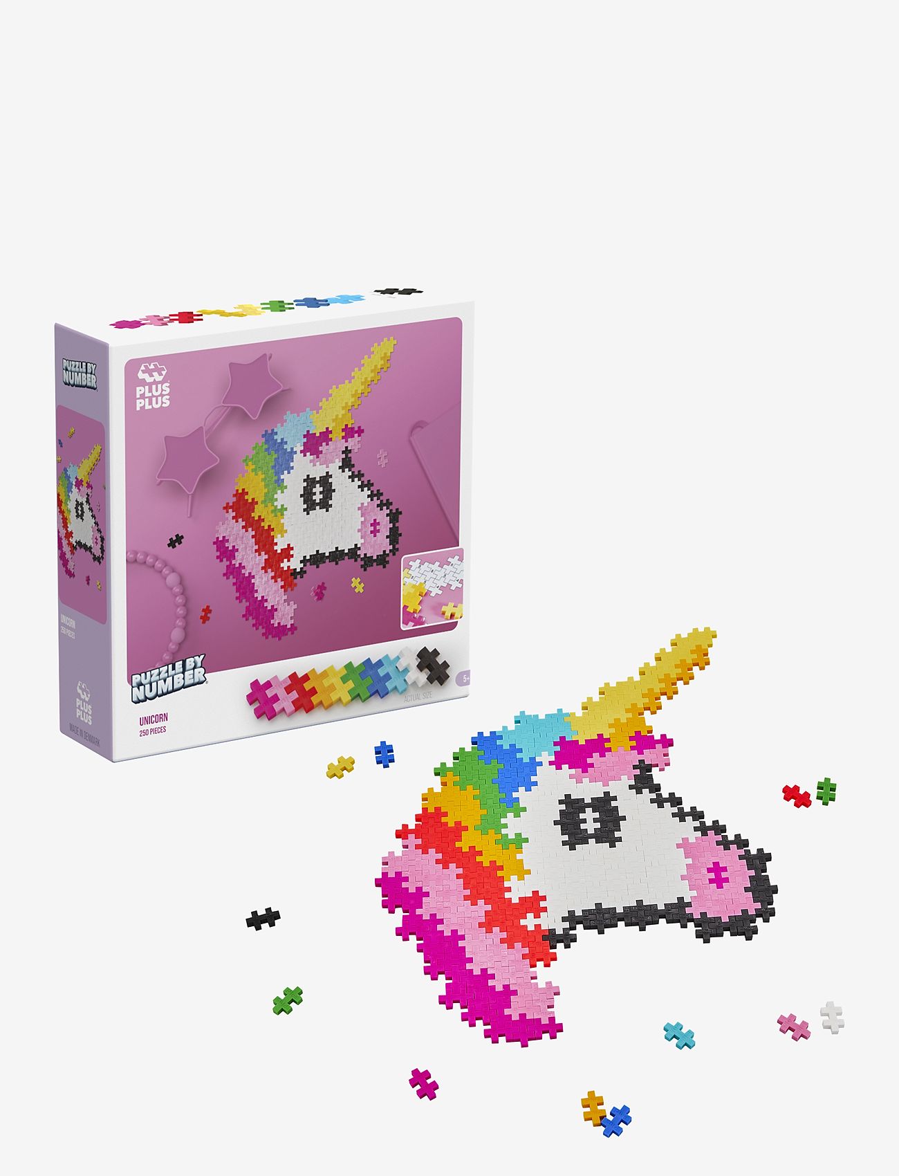 Plus-Plus - Plus-Plus Puzzle By Number Unicorn 250pcs - byggesæt - mix - 0