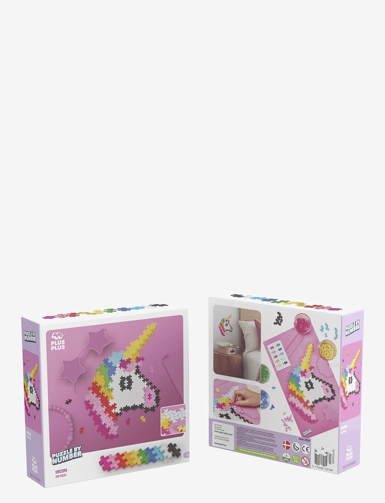 Plus-Plus - Plus-Plus Puzzle By Number Unicorn 250pcs - byggesæt - mix - 4