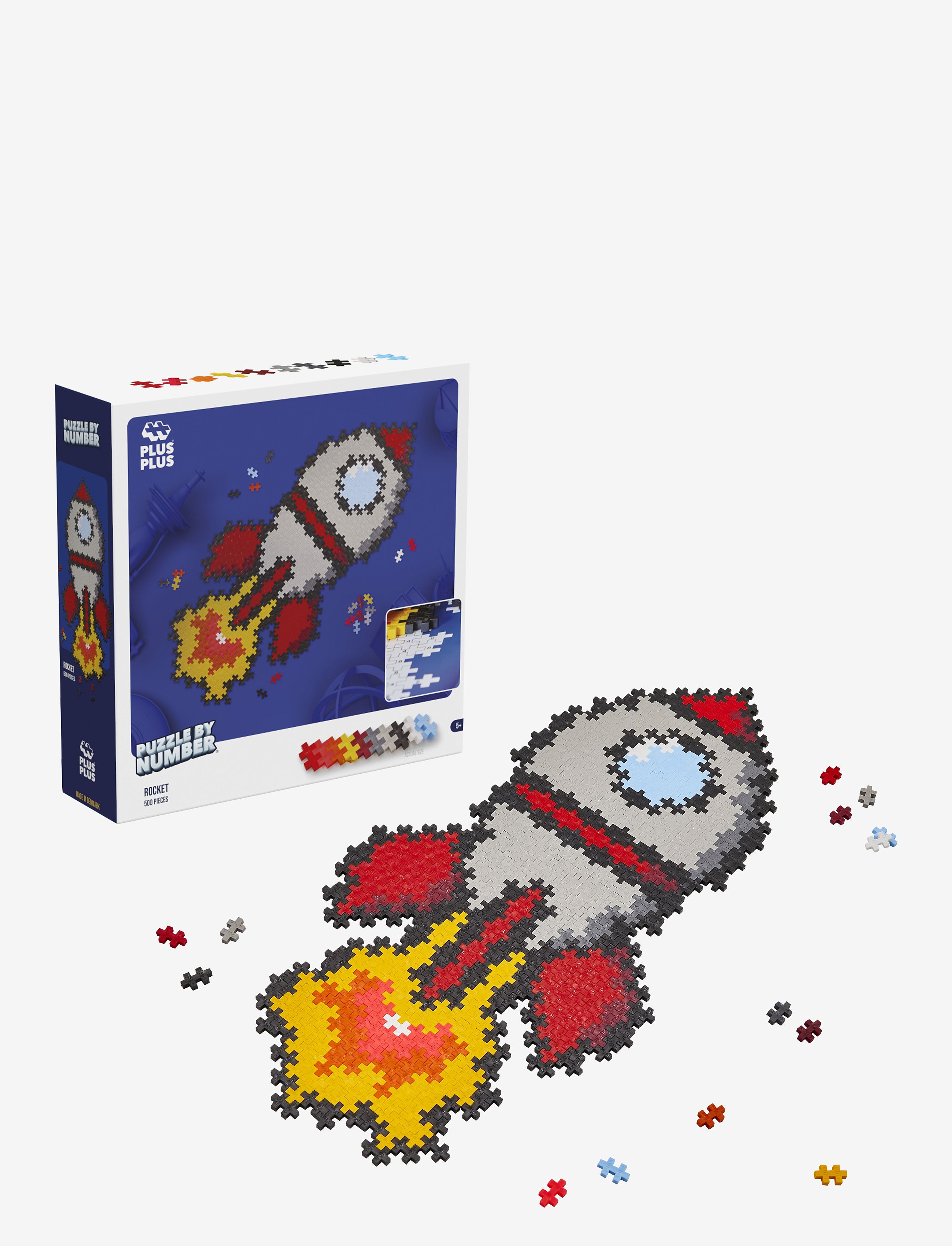 Plus-Plus Plus-Plus Puzzle By Number Rocket 500Pcs, One Size, Multi/patterned, Byggesæt Og -Klodser > Byggesæt, Børn