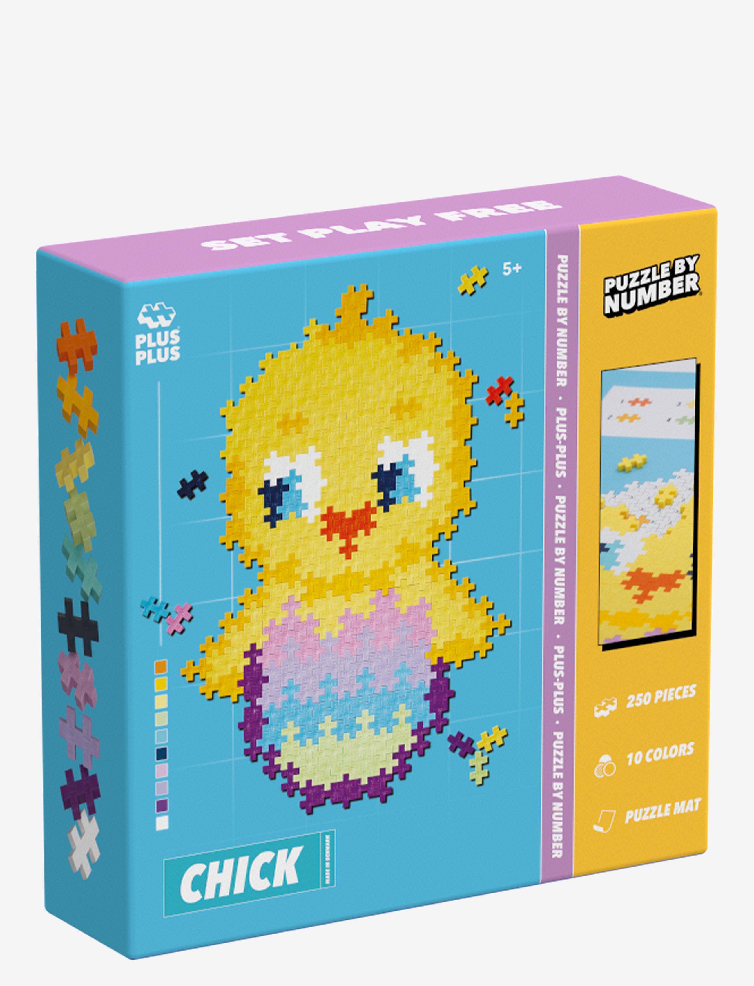 Plus-Plus - Plus-Plus Puzzle By Number Chick 250pcs - byggesæt - mix - 1