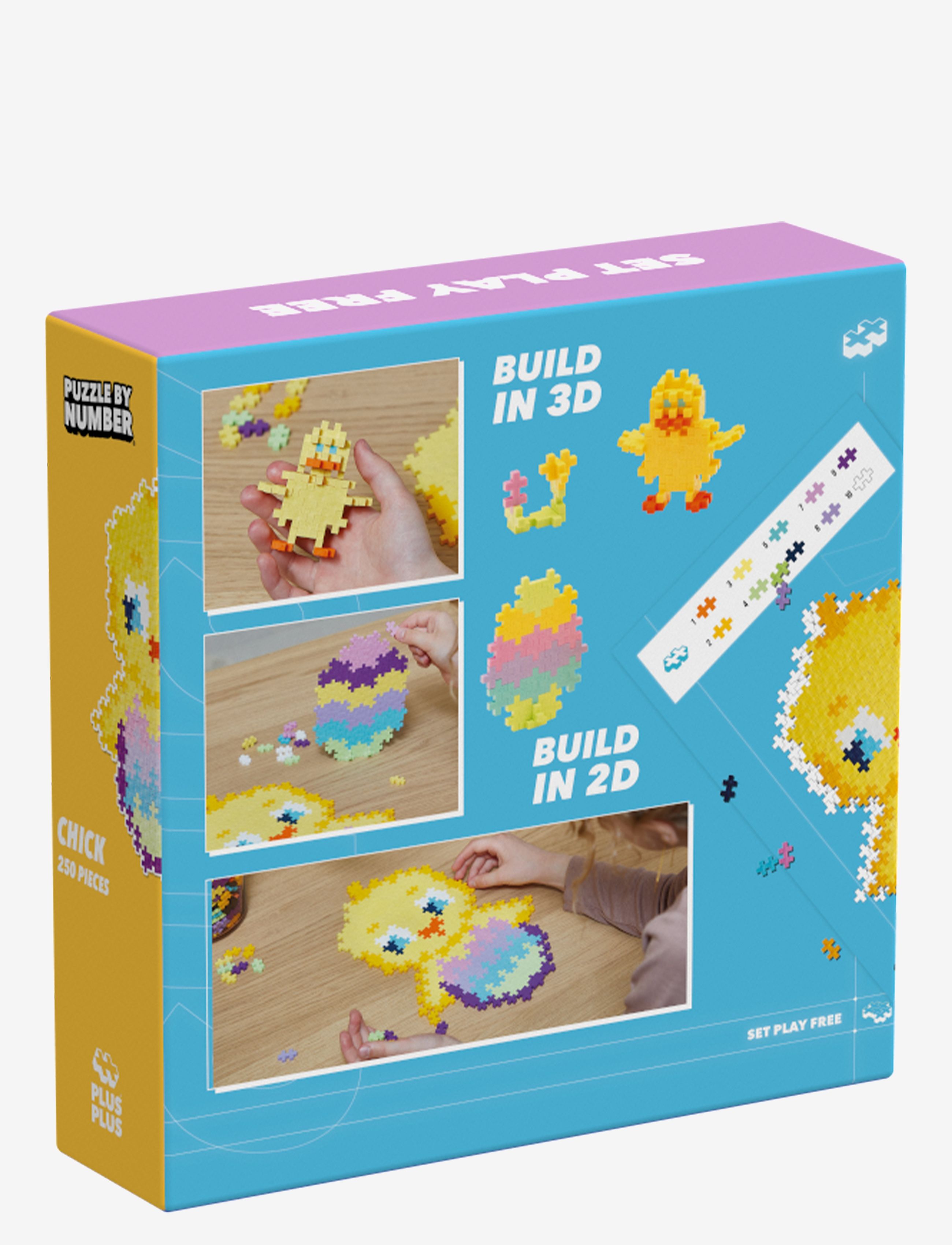 Plus-Plus - Plus-Plus Puzzle By Number Chick 250pcs - byggesæt - mix - 3
