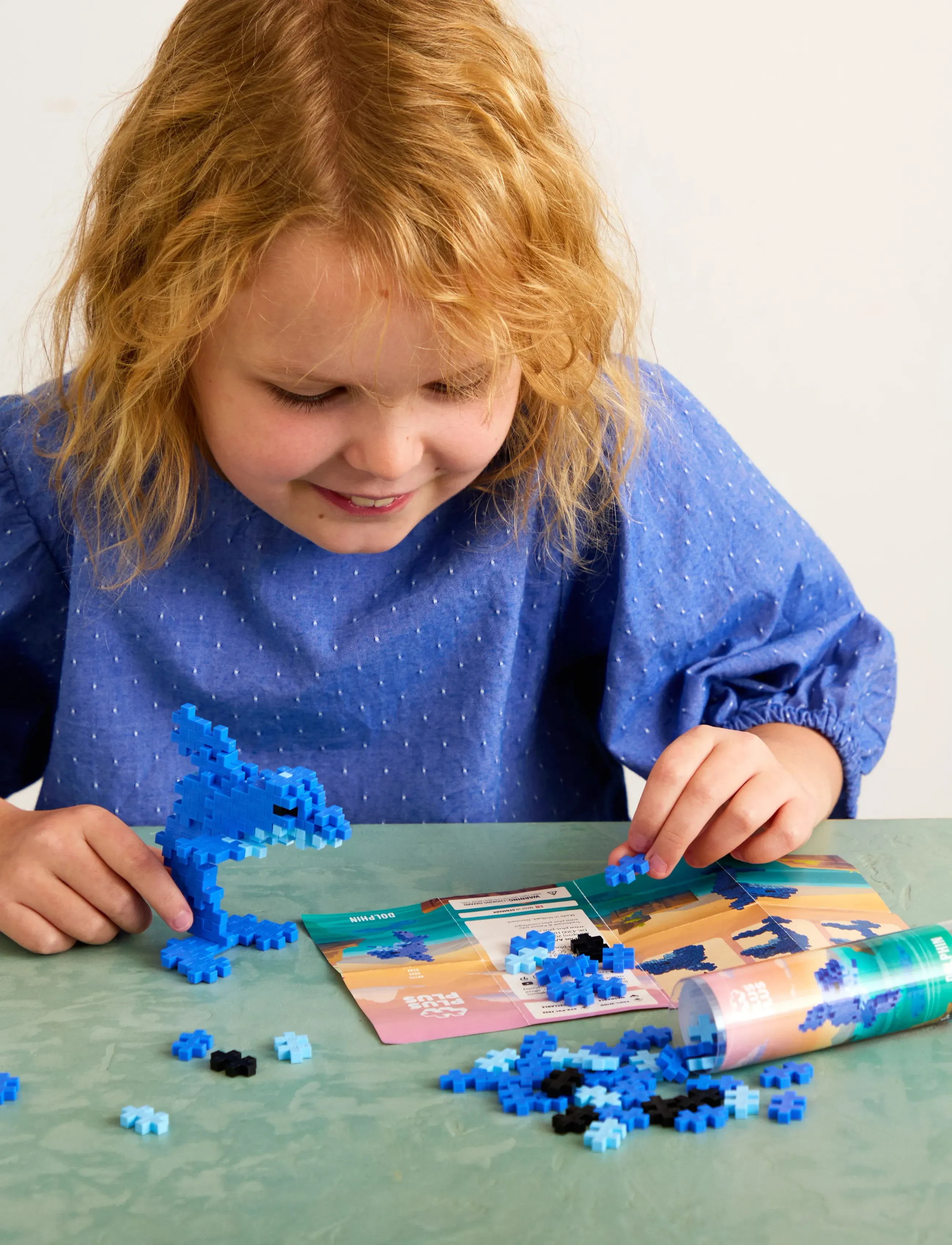 Plus-Plus Plus-Plus Dolphin / 100 Pcs Tube, One Size, Blue, Byggesæt Og -Klodser > Byggesæt, Børn