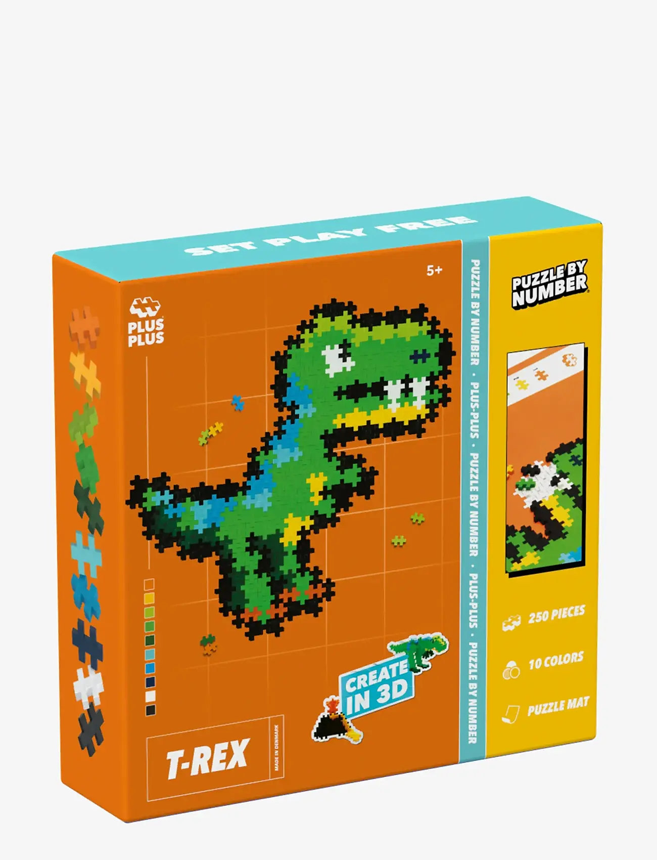 Plus-Plus - Plus-Plus Puzzle By Number T-Rex 250 pcs - klassísk púsl - mix - 0