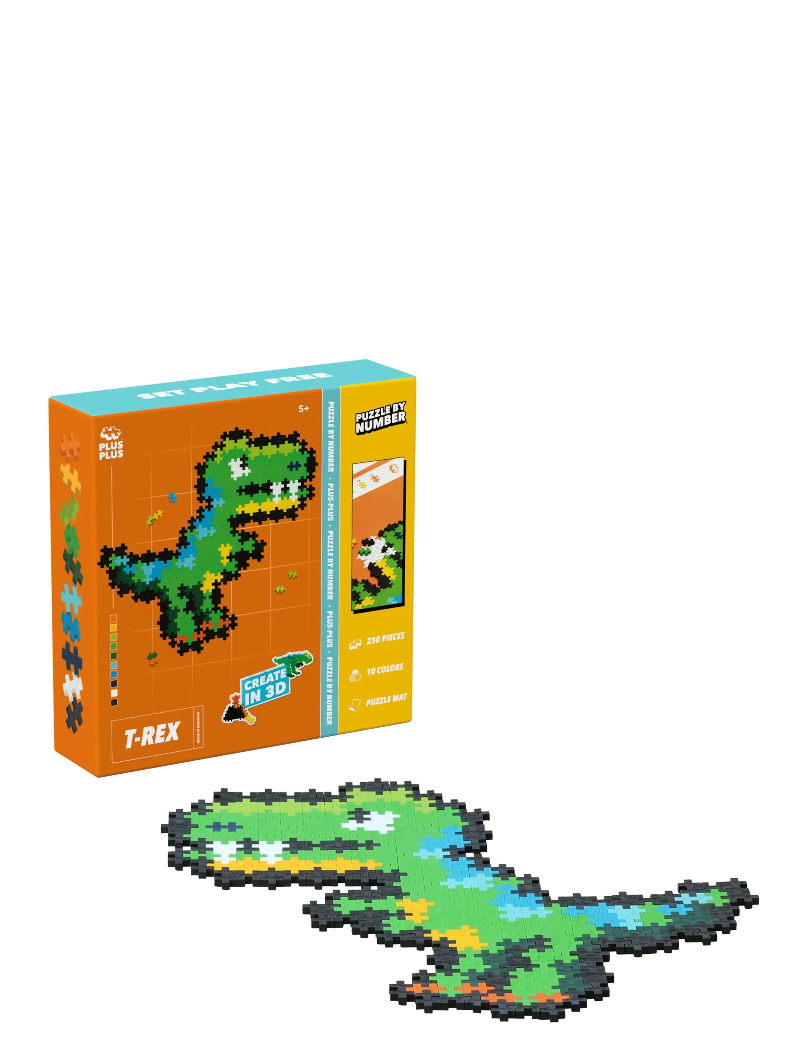 Plus-Plus - Plus-Plus Puzzle By Number T-Rex 250 pcs - klassiska pussel - mix - 2