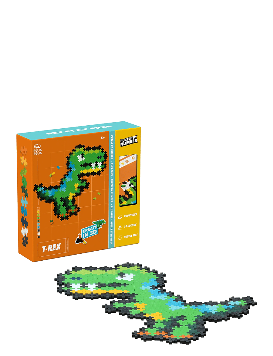 Plus-Plus - Plus-Plus Puzzle By Number T-Rex 250 pcs - klassiske puslespill - mix - 2