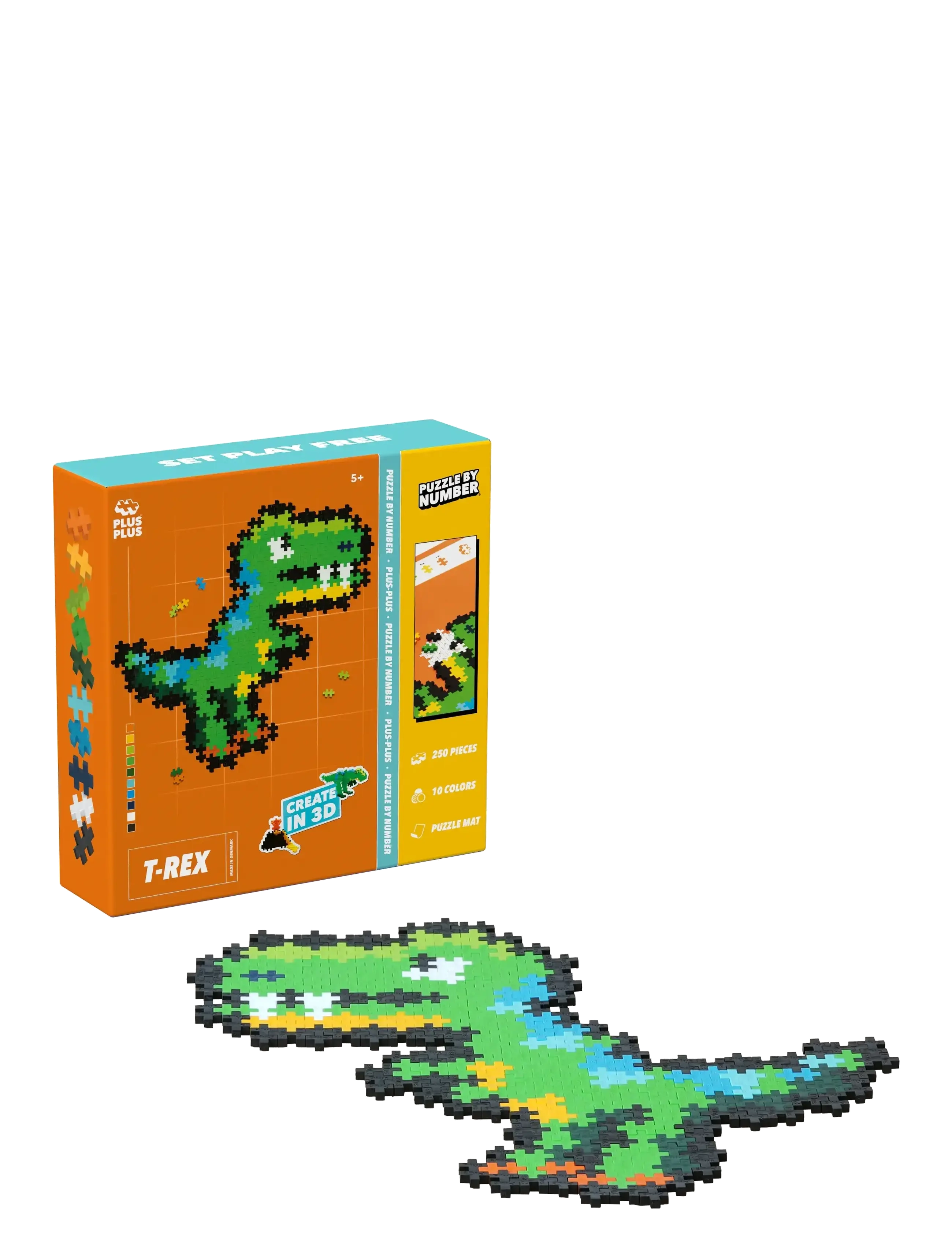 Plus-Plus - Plus-Plus Puzzle By Number T-Rex 250 pcs - klassiska pussel - mix - 3