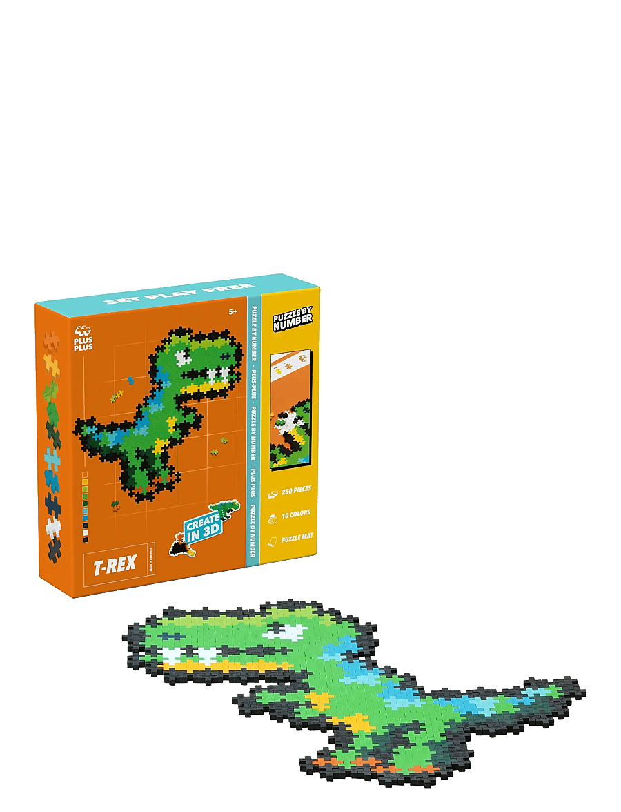 Plus-Plus - Plus-Plus Puzzle By Number T-Rex 250 pcs - klassiske puslespill - mix - 3