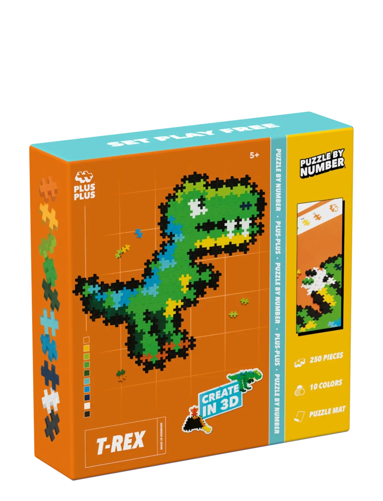 Plus-Plus - Plus-Plus Puzzle By Number T-Rex 250 pcs - klassiska pussel - mix - 4