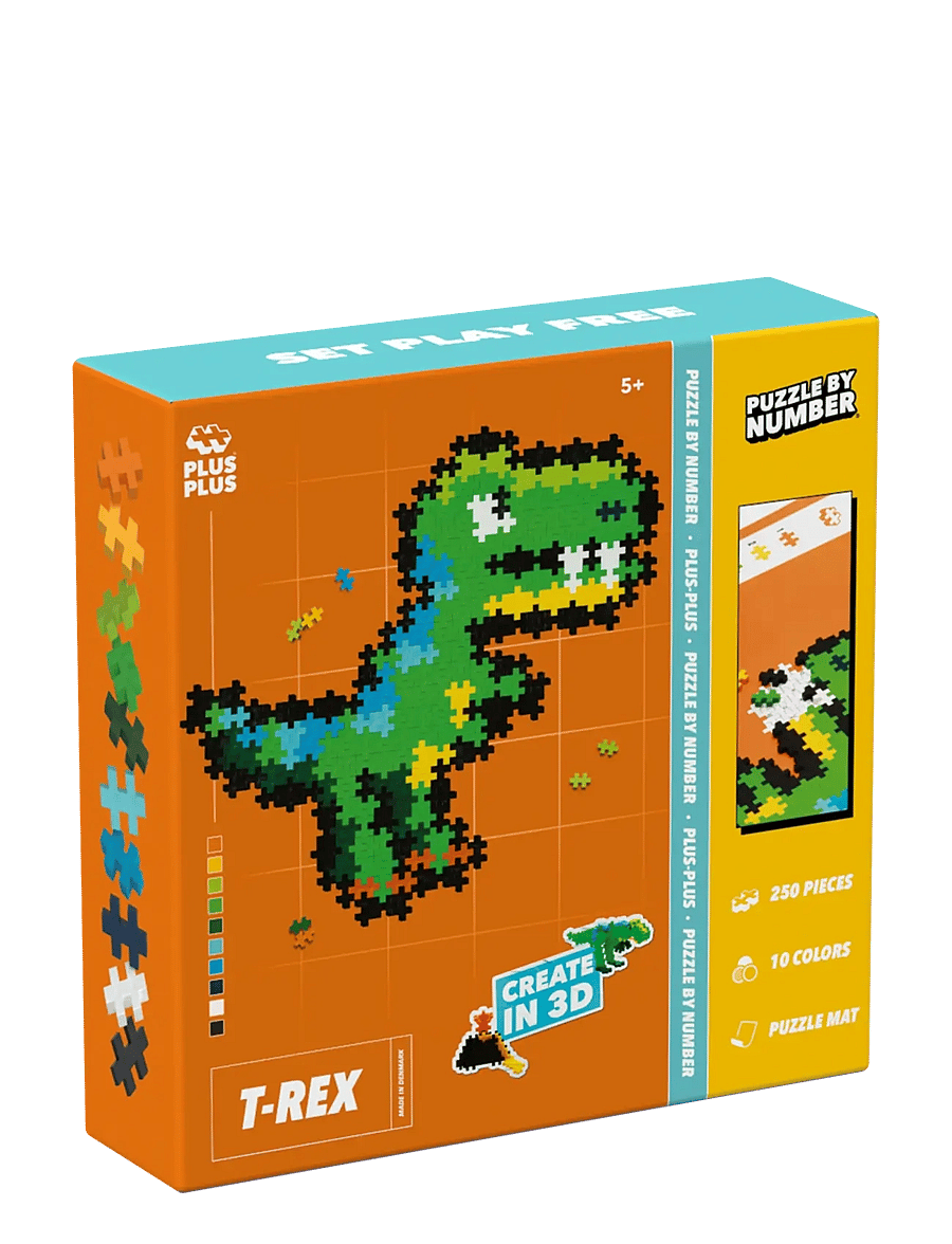 Plus-Plus - Plus-Plus Puzzle By Number T-Rex 250 pcs - klassiske puslespill - mix - 4
