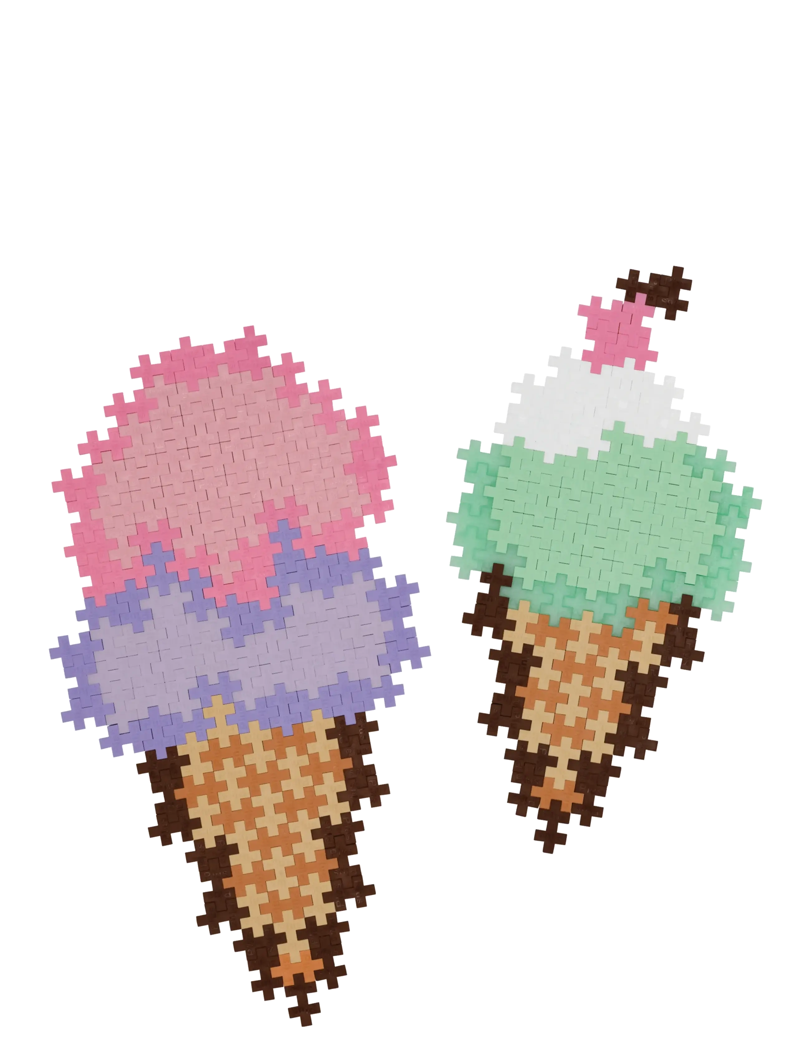 Plus-Plus - Plus-Plus Puzzle By Number Ice Cream Cones 250pcs - byggesæt - mix - 5