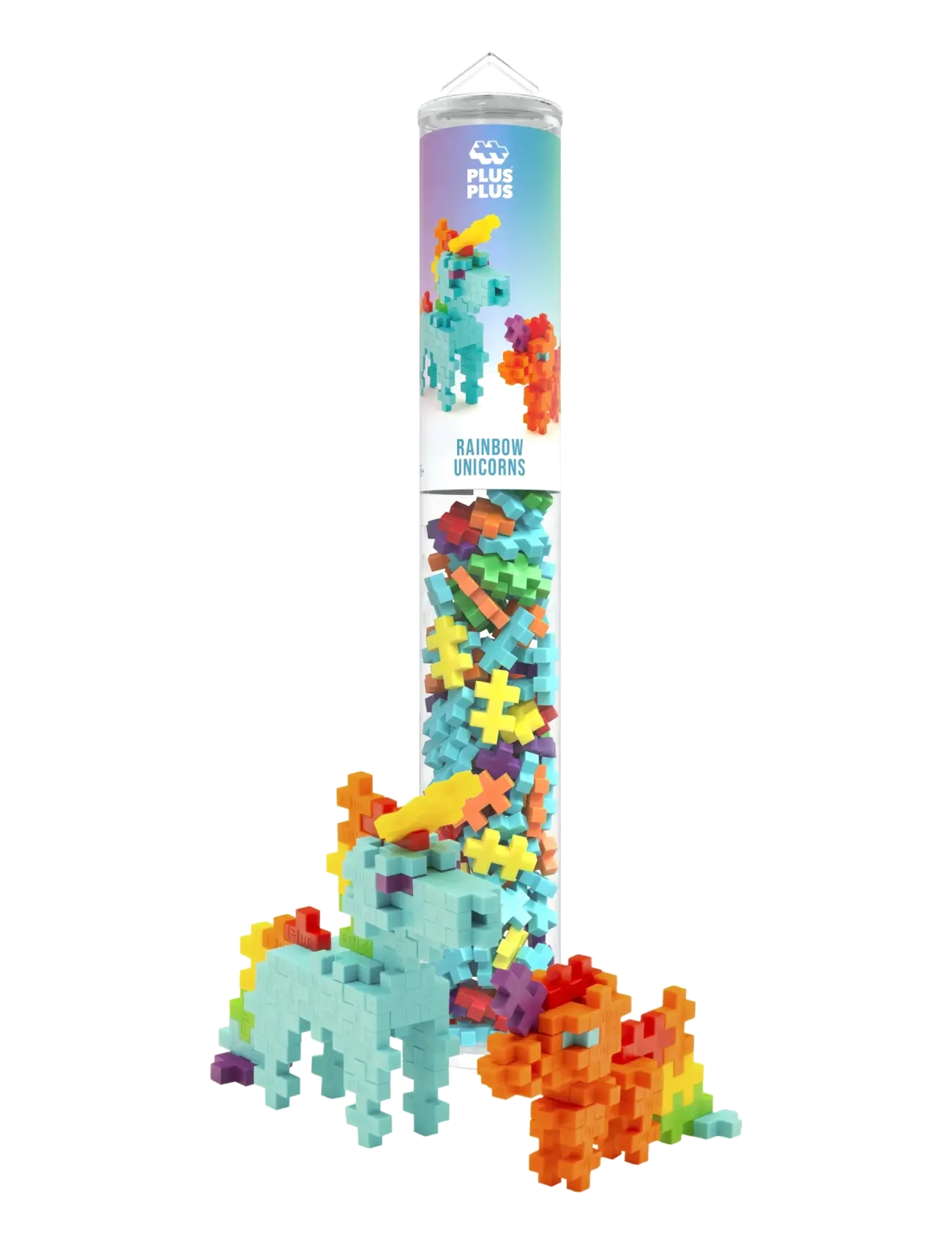 Plus-Plus Plus-Plus Rainbow Unicorns / 100 pcs Tube - Rakennuspalikat & -sarjat - MIX / multi