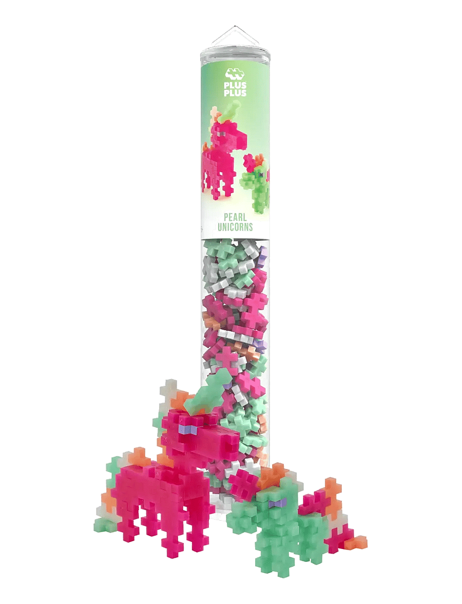 Plus-Plus - Plus-Plus Pearl Unicorns / 100 pcs Tube - byggsatser - mix - 1